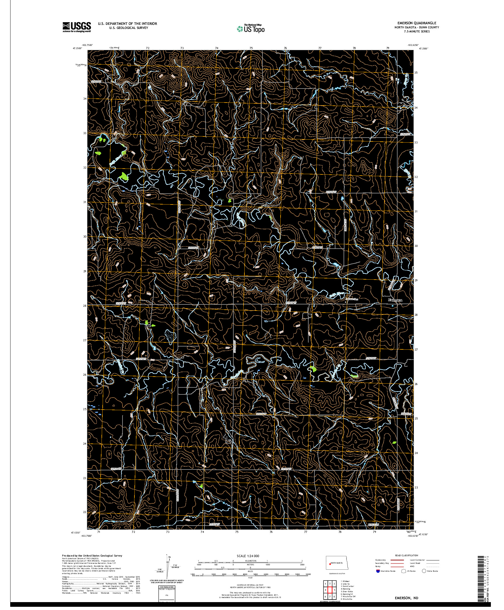 USGS US TOPO 7.5-MINUTE MAP FOR EMERSON, ND 2020
