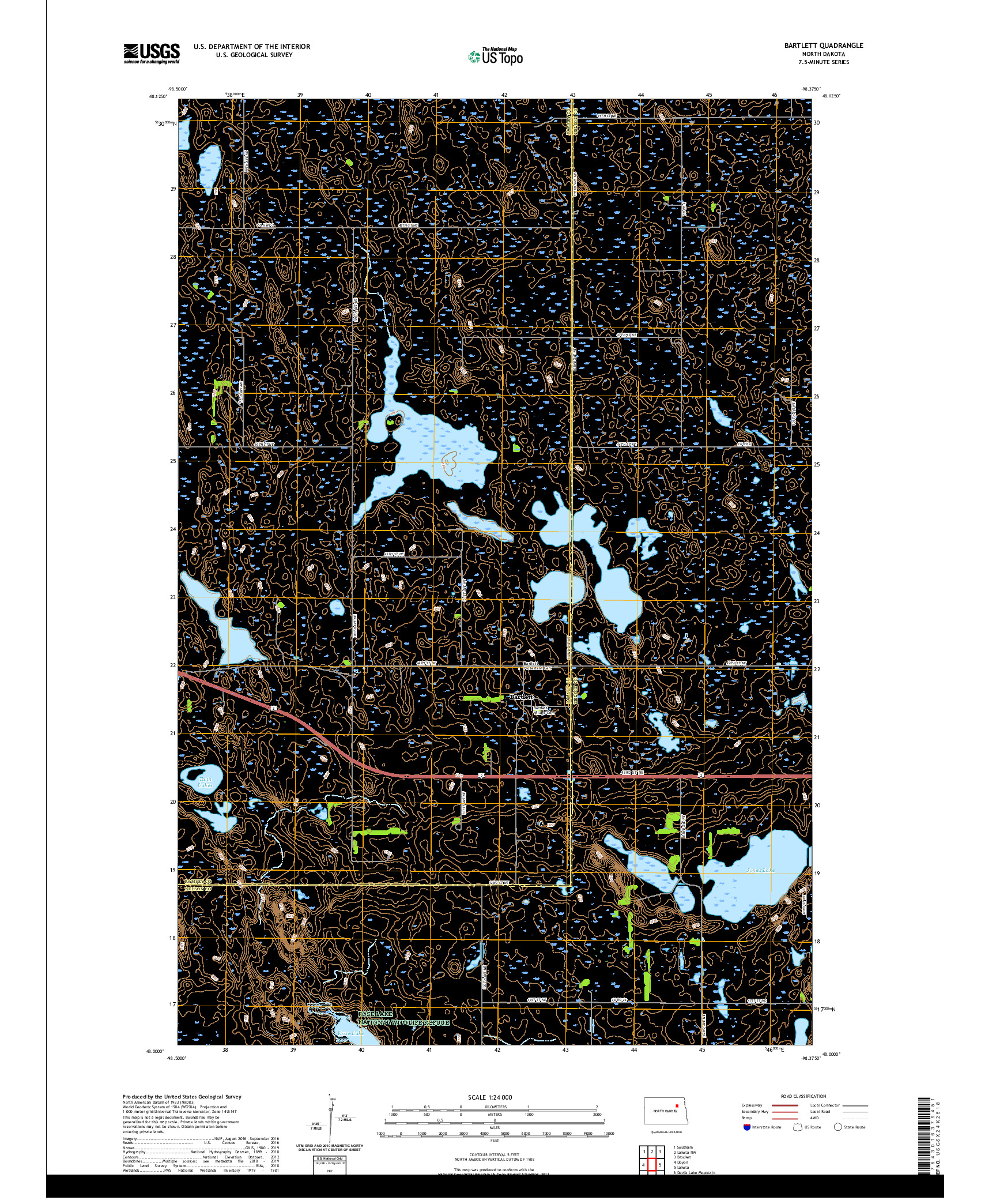 USGS US TOPO 7.5-MINUTE MAP FOR BARTLETT, ND 2020