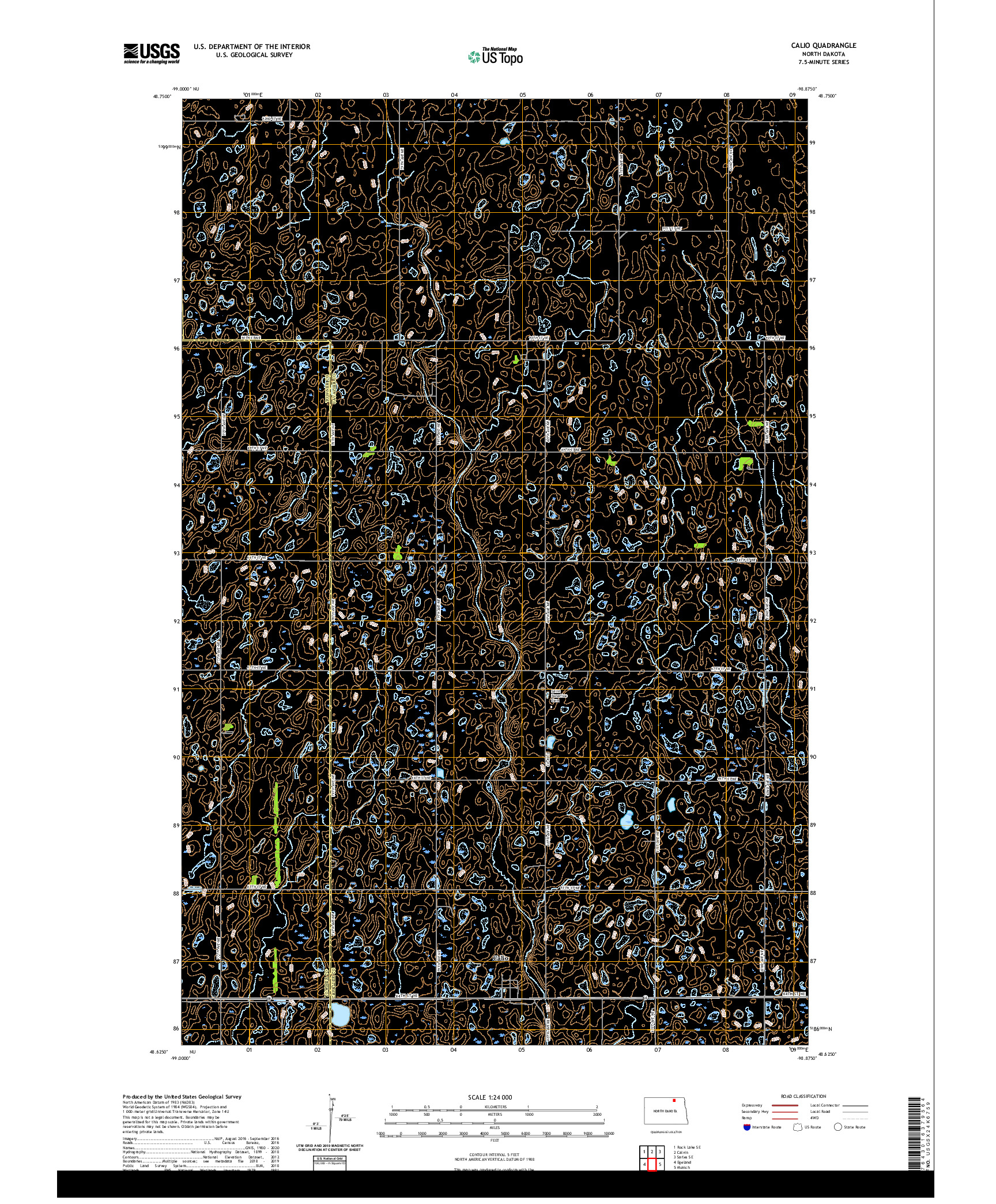 USGS US TOPO 7.5-MINUTE MAP FOR CALIO, ND 2020