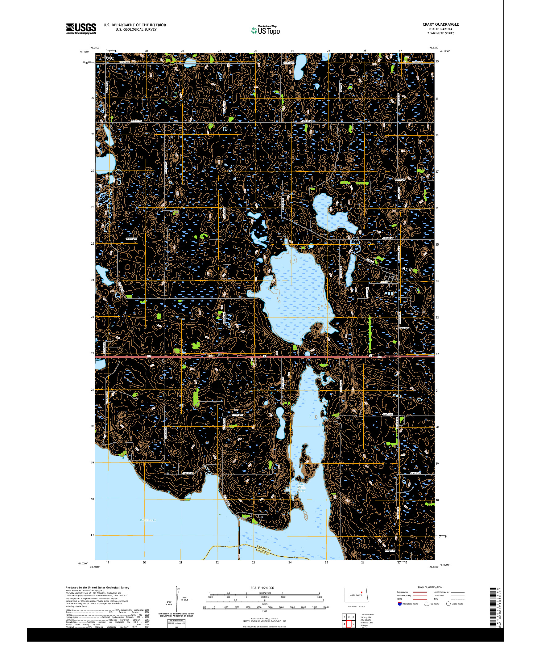 USGS US TOPO 7.5-MINUTE MAP FOR CRARY, ND 2020