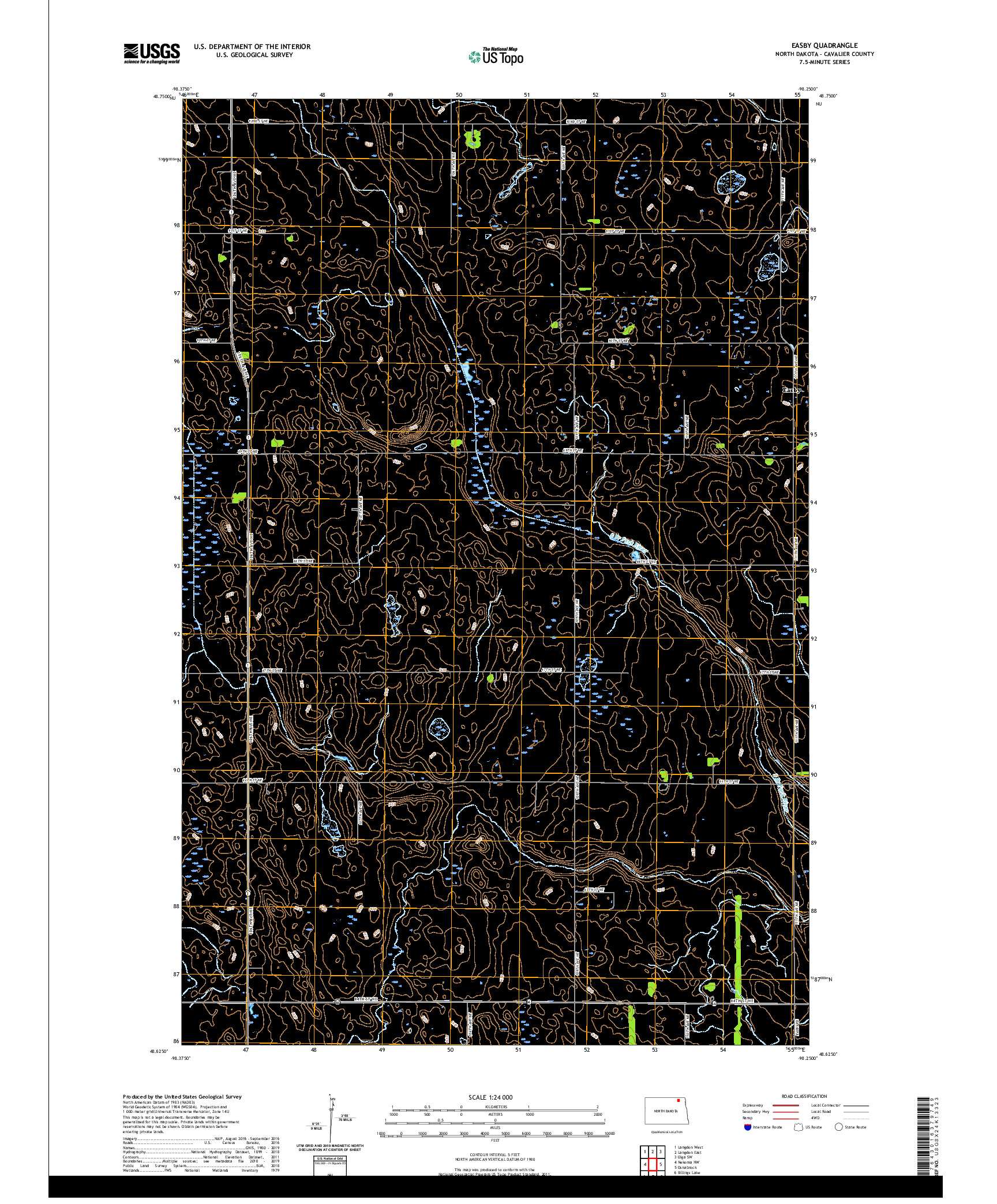 USGS US TOPO 7.5-MINUTE MAP FOR EASBY, ND 2020