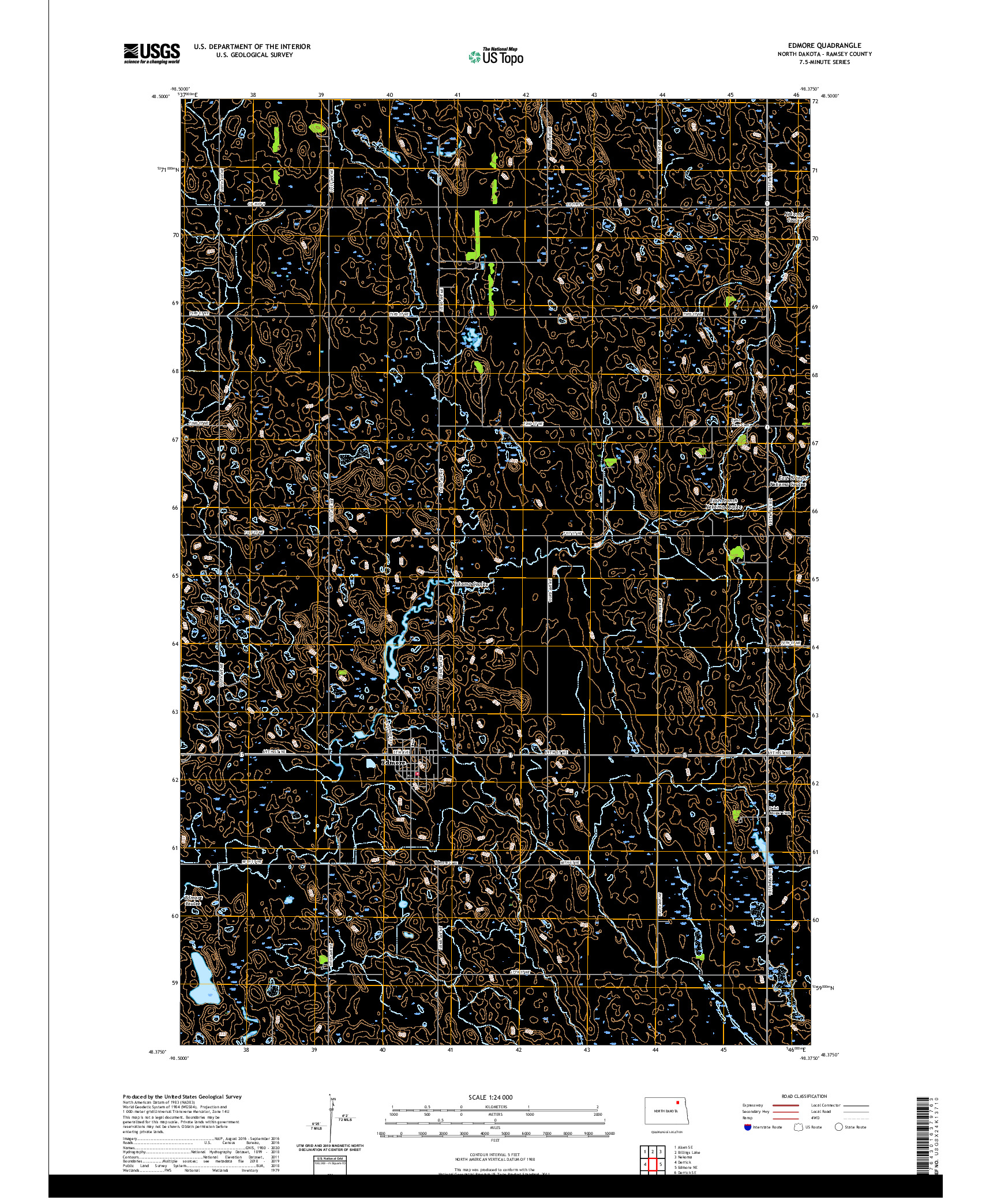 USGS US TOPO 7.5-MINUTE MAP FOR EDMORE, ND 2020