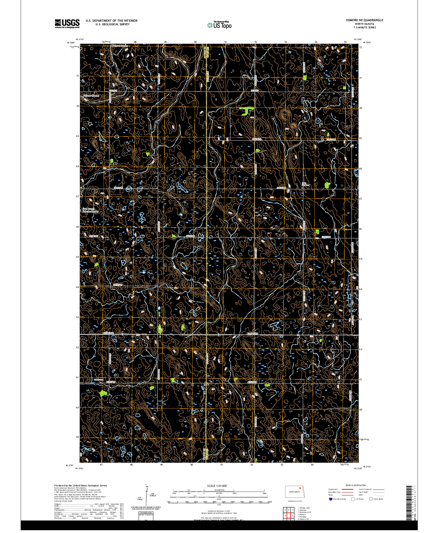 USGS US TOPO 7.5-MINUTE MAP FOR EDMORE NE, ND 2020