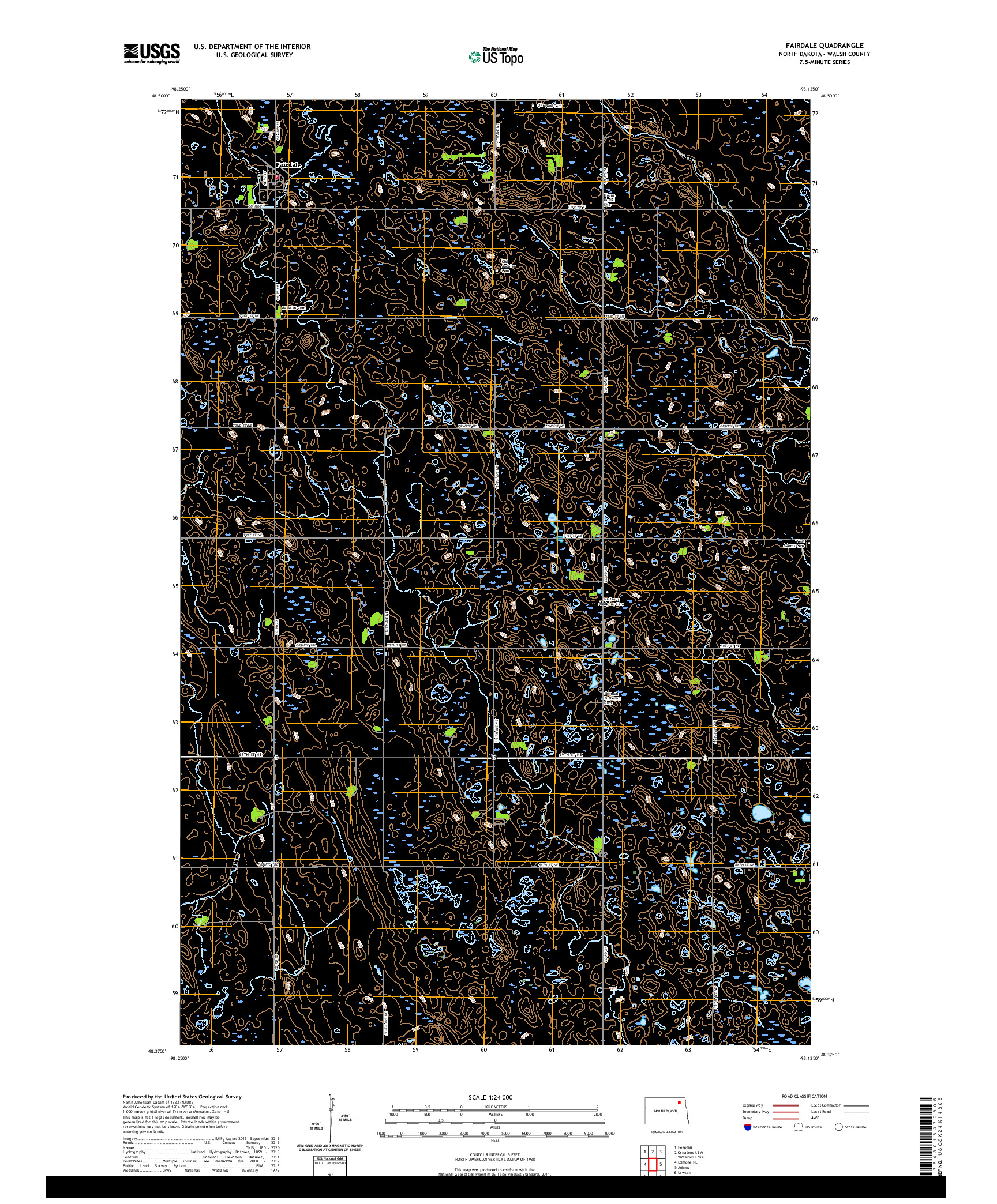 USGS US TOPO 7.5-MINUTE MAP FOR FAIRDALE, ND 2020