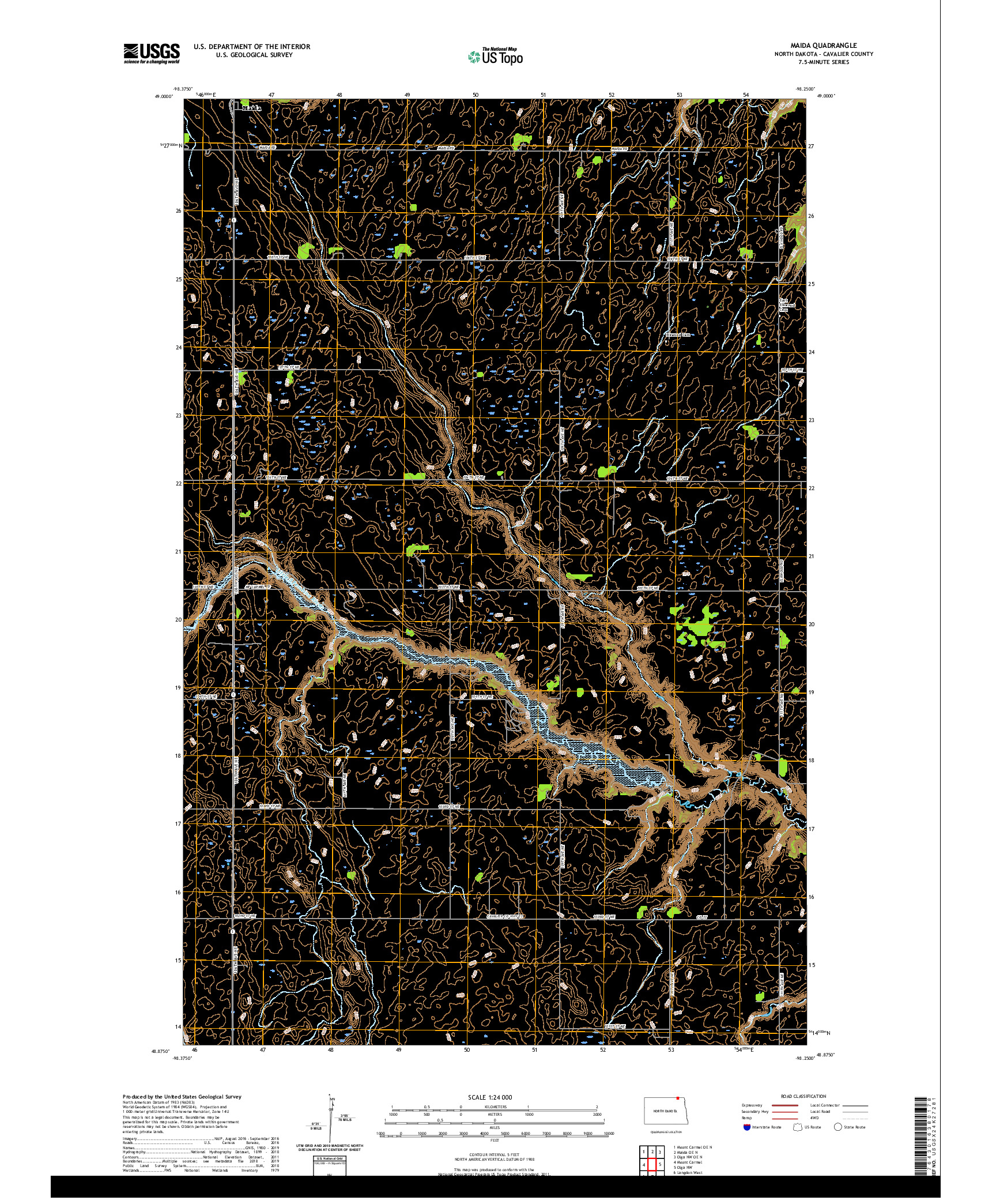 USGS US TOPO 7.5-MINUTE MAP FOR MAIDA, ND,MB 2020