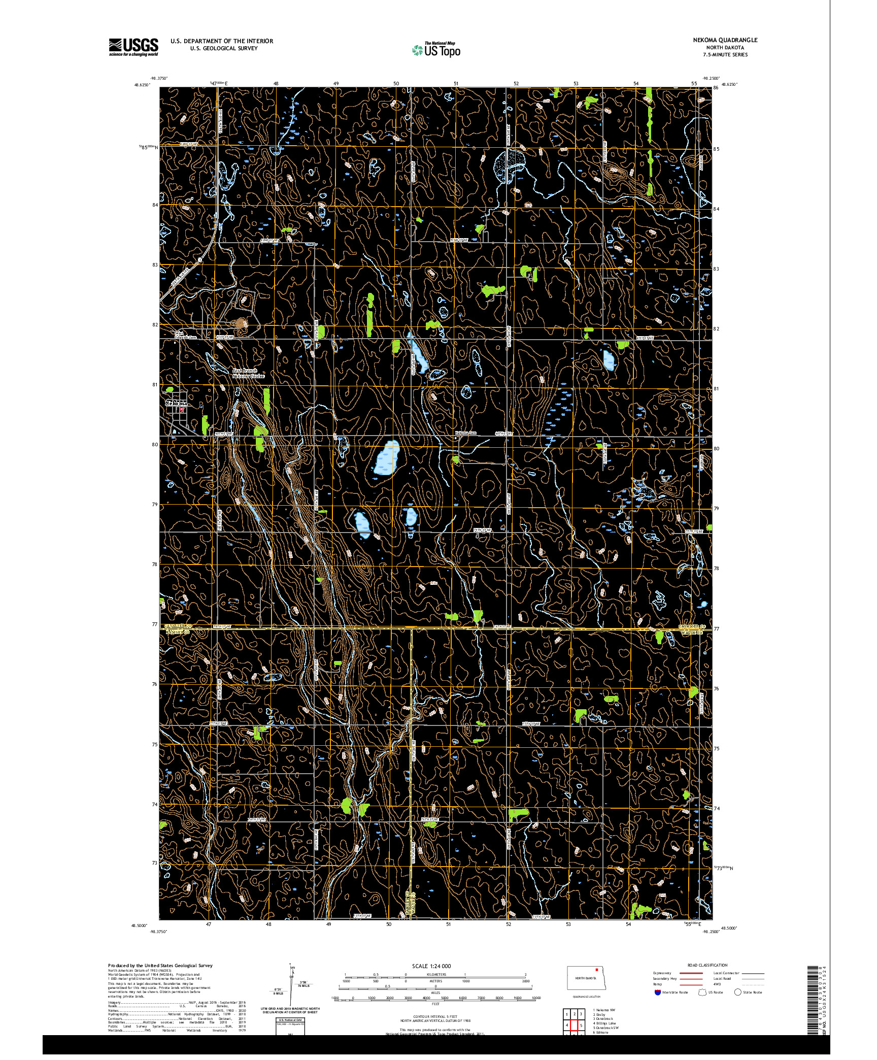 USGS US TOPO 7.5-MINUTE MAP FOR NEKOMA, ND 2020