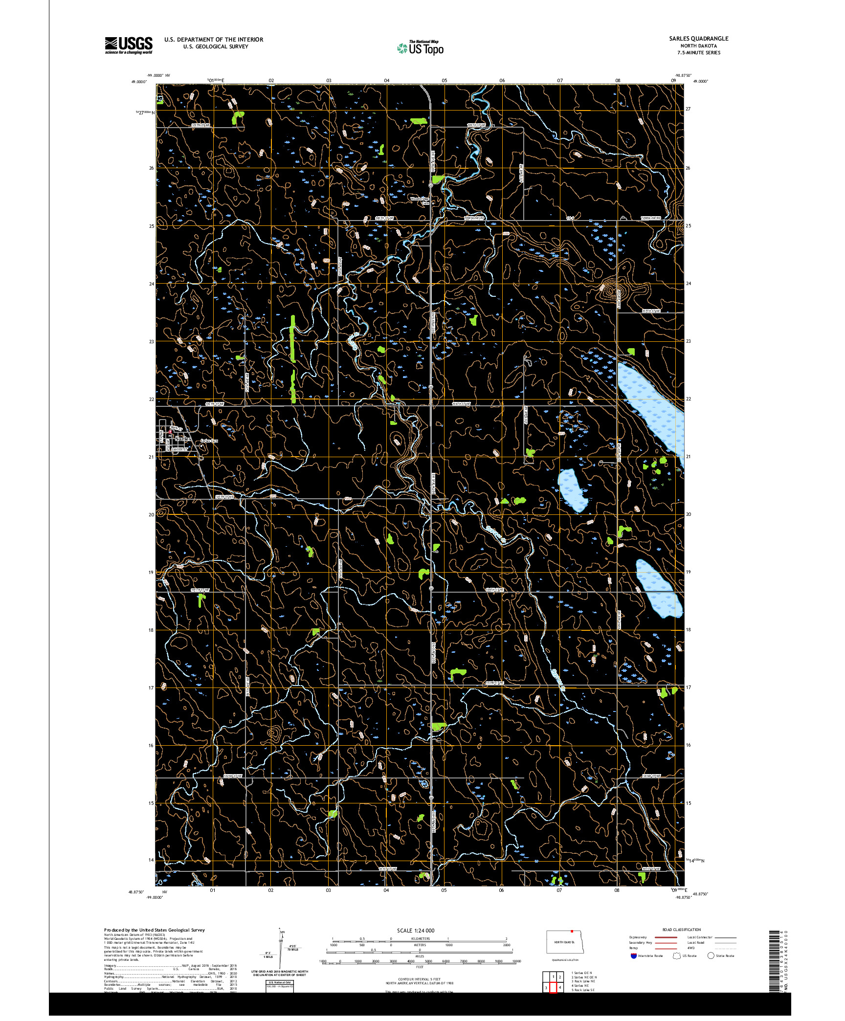 USGS US TOPO 7.5-MINUTE MAP FOR SARLES, ND,MB 2020