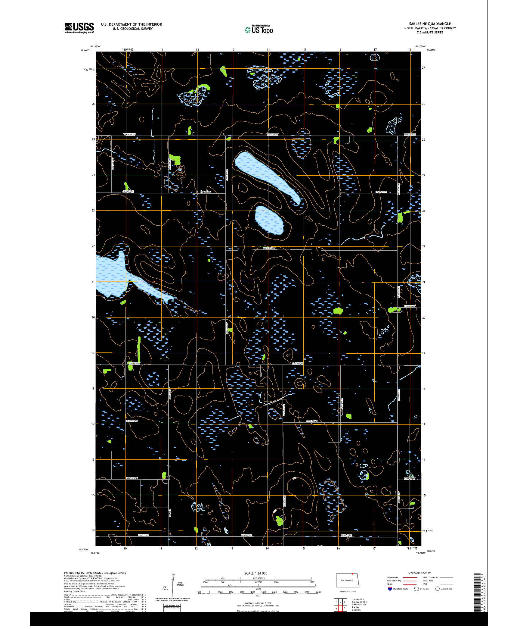 USGS US TOPO 7.5-MINUTE MAP FOR SARLES NE, ND,MB 2020