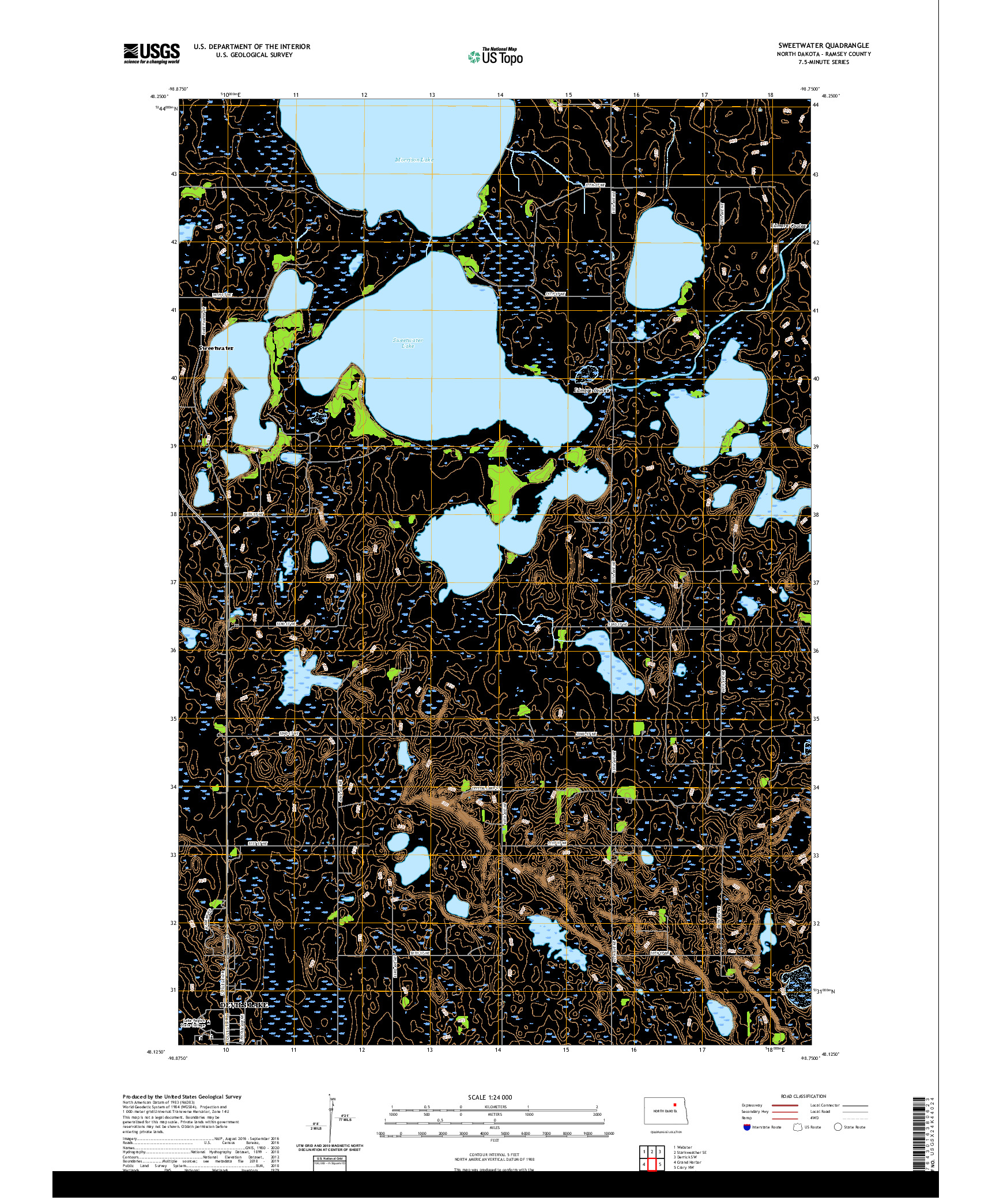 USGS US TOPO 7.5-MINUTE MAP FOR SWEETWATER, ND 2020