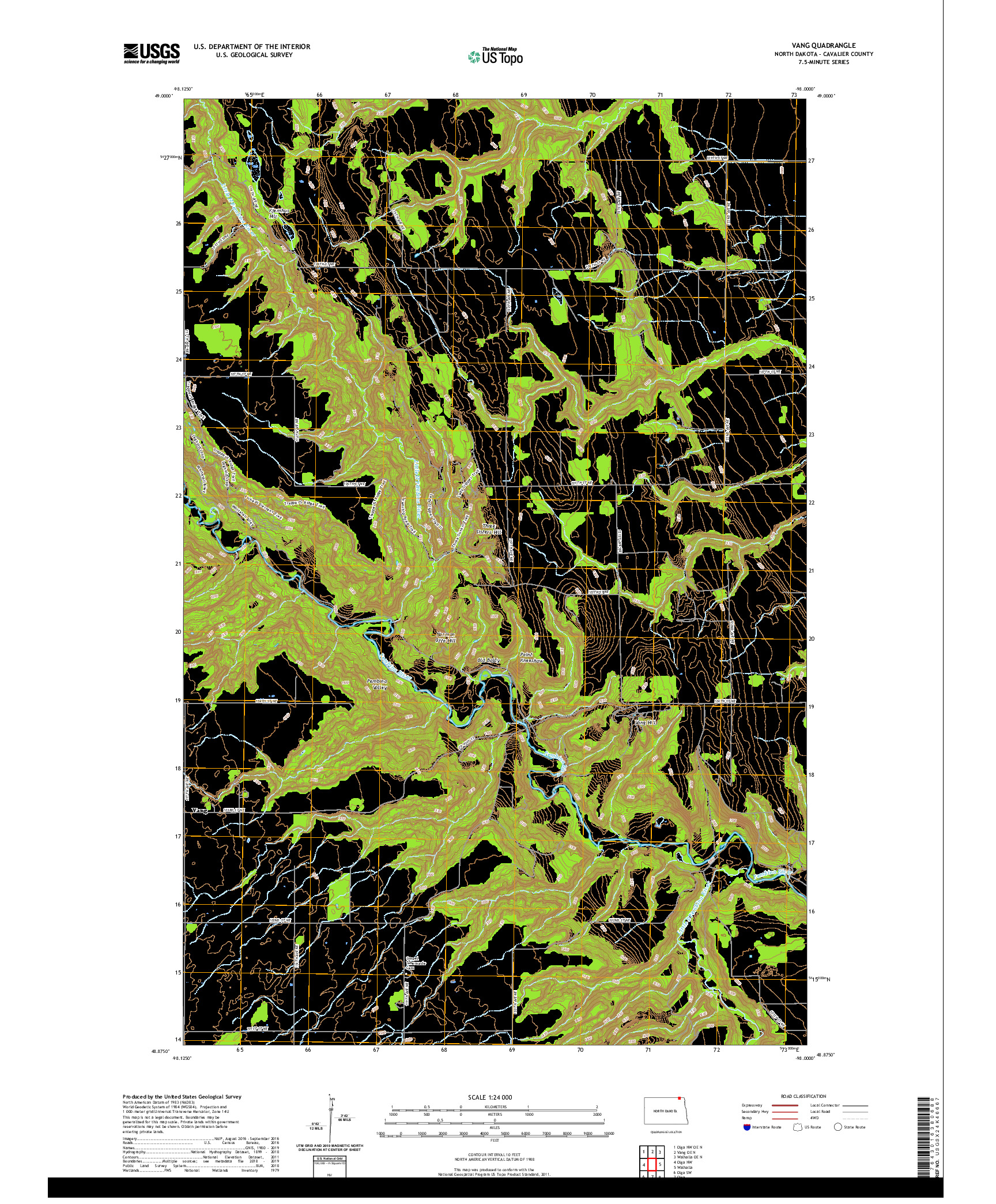 USGS US TOPO 7.5-MINUTE MAP FOR VANG, ND,MB 2020