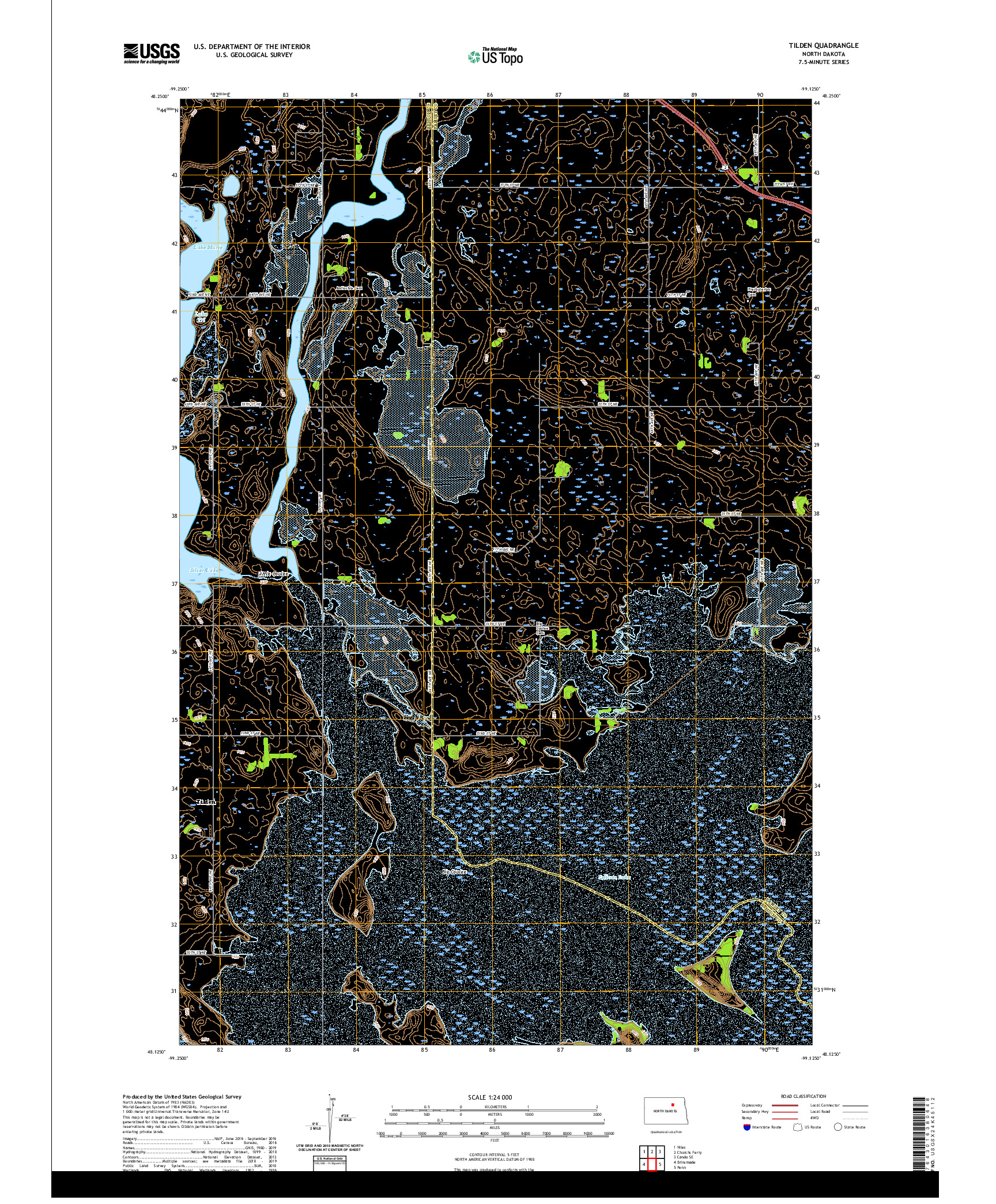USGS US TOPO 7.5-MINUTE MAP FOR TILDEN, ND 2020