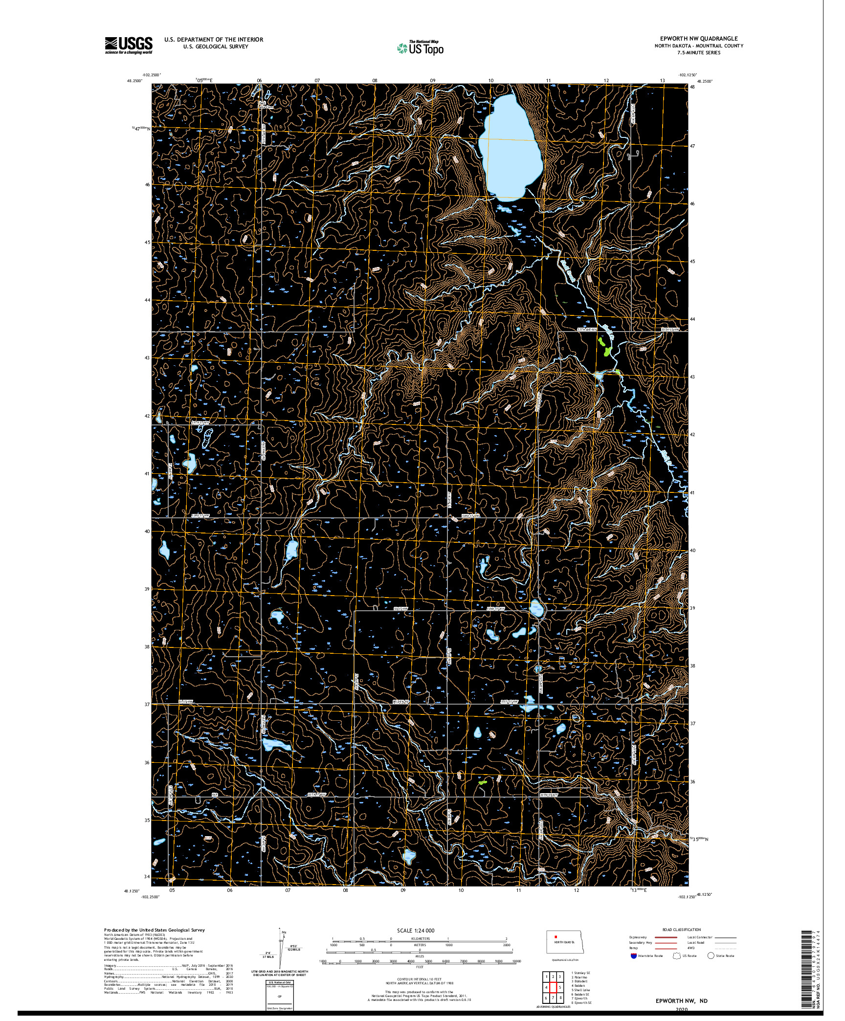 USGS US TOPO 7.5-MINUTE MAP FOR EPWORTH NW, ND 2020