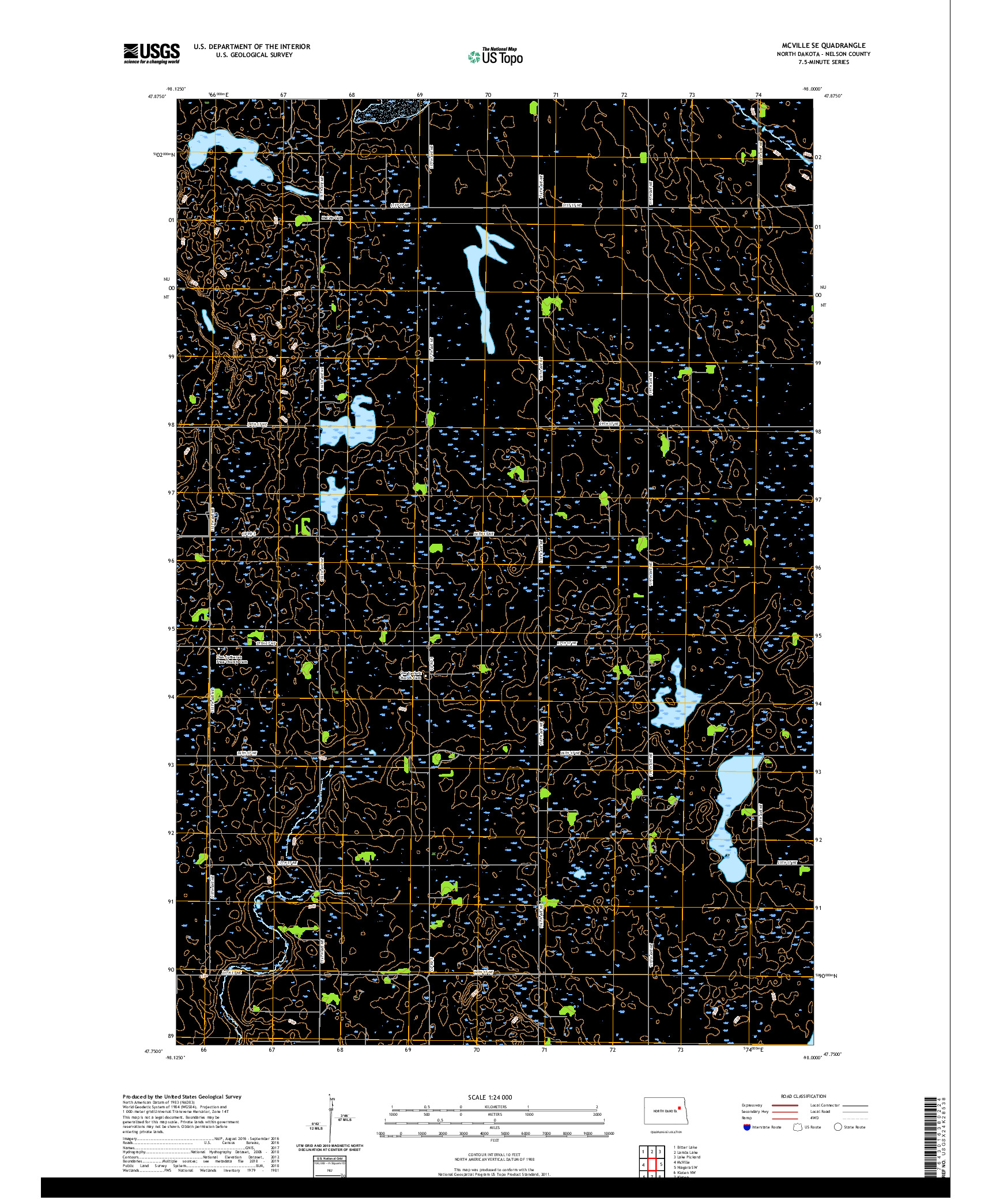 USGS US TOPO 7.5-MINUTE MAP FOR MCVILLE SE, ND 2020