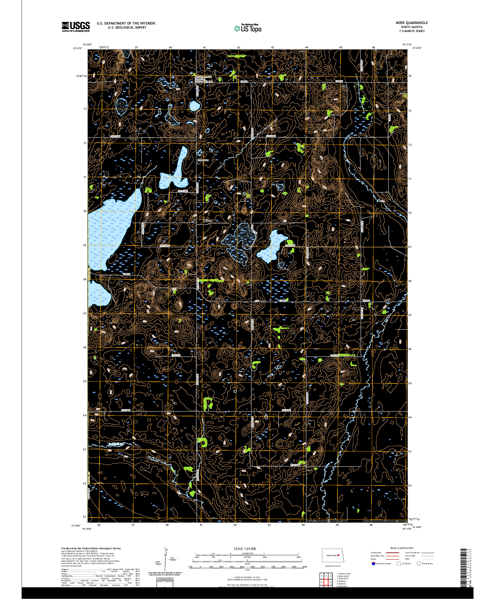 USGS US TOPO 7.5-MINUTE MAP FOR MOSE, ND 2020