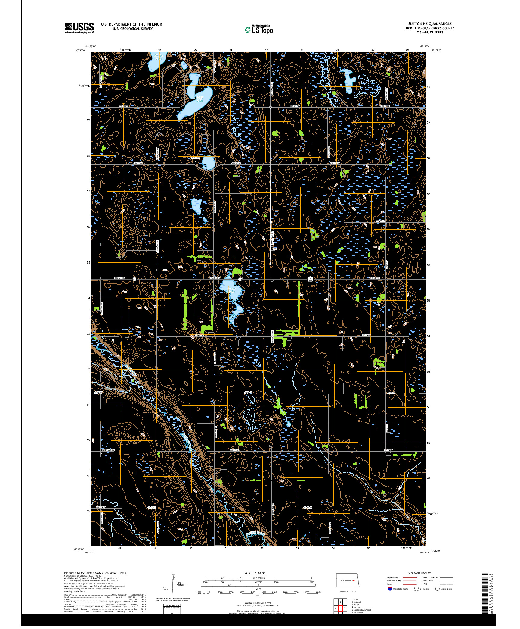 USGS US TOPO 7.5-MINUTE MAP FOR SUTTON NE, ND 2020