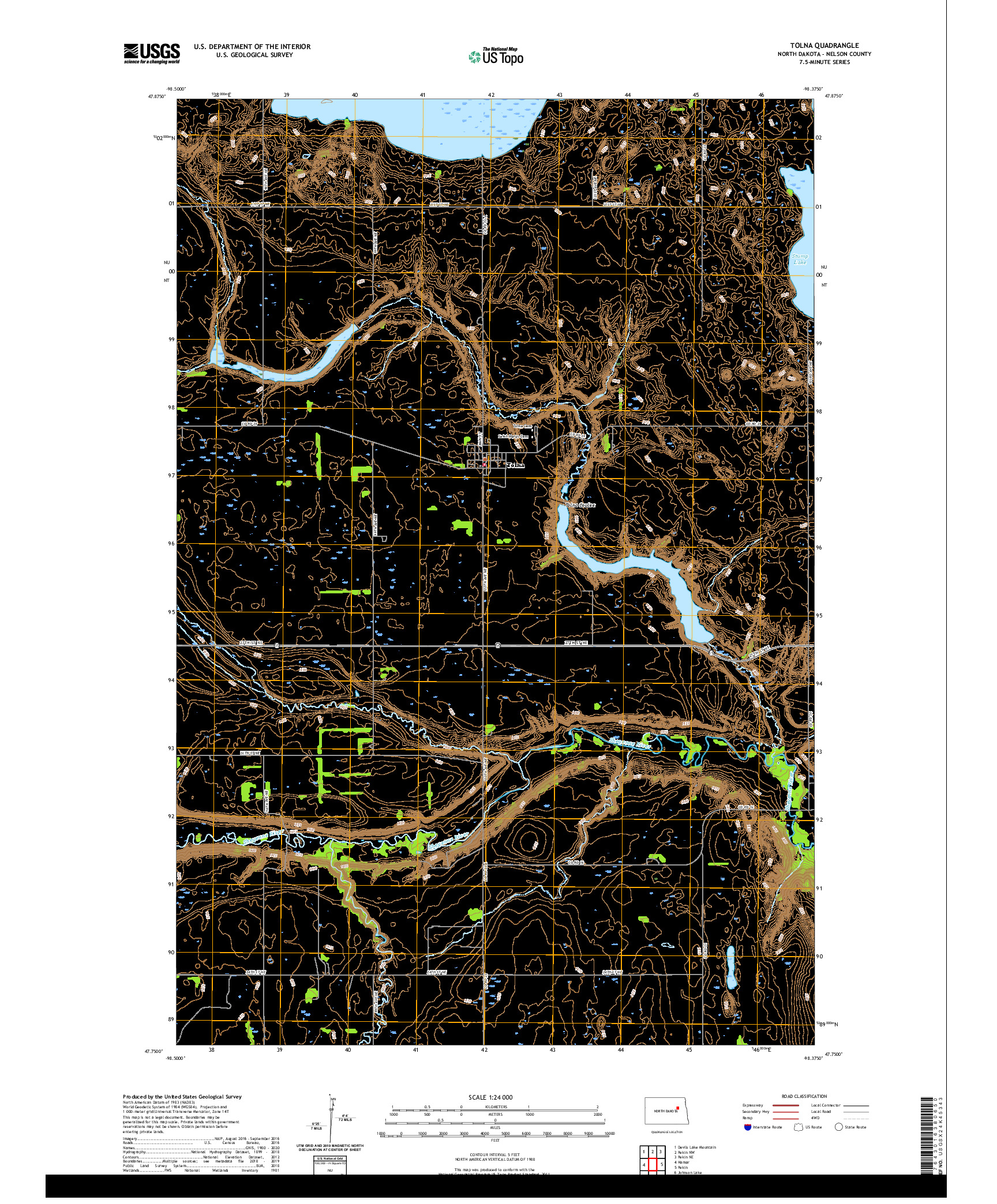 USGS US TOPO 7.5-MINUTE MAP FOR TOLNA, ND 2020