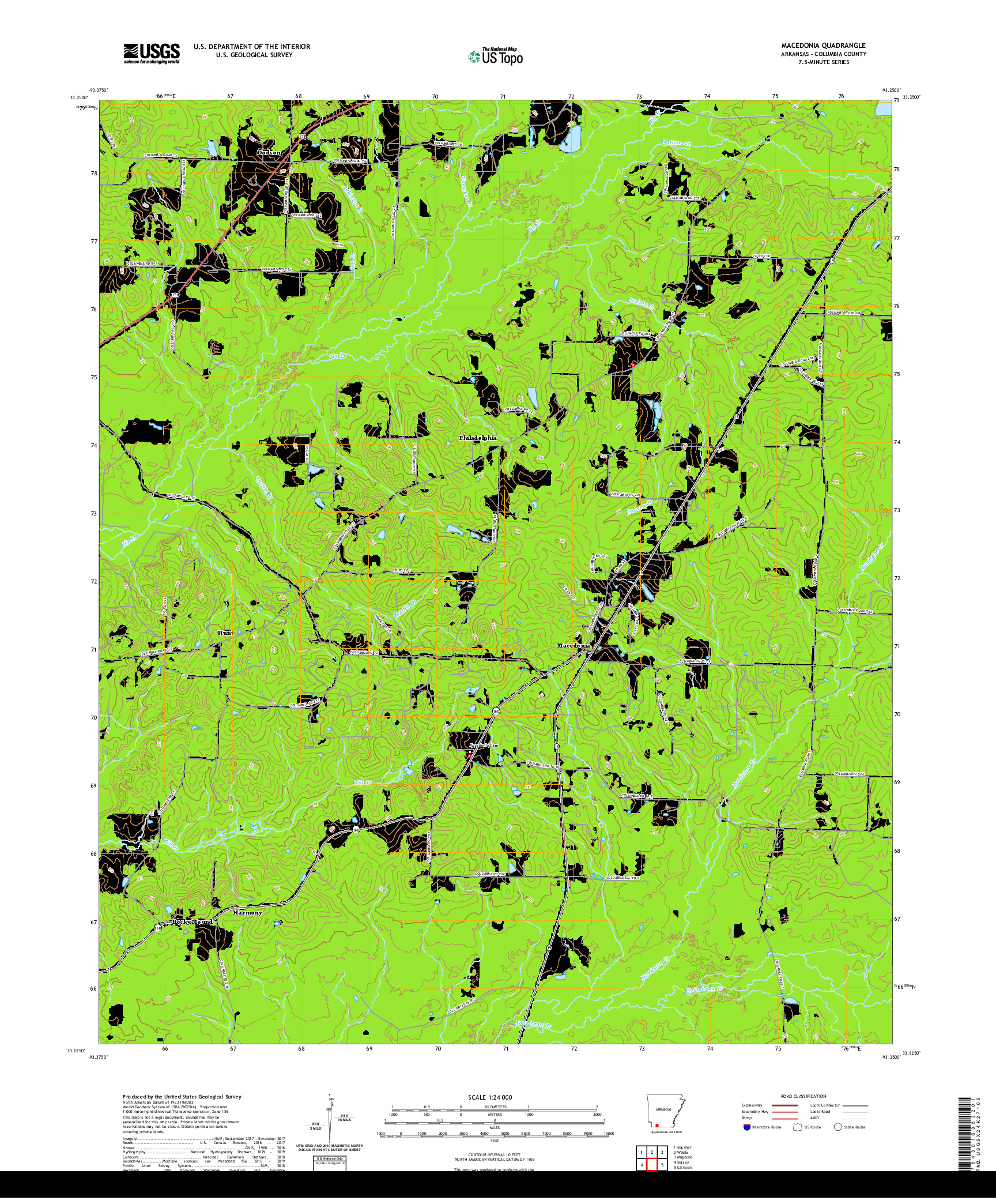 USGS US TOPO 7.5-MINUTE MAP FOR MACEDONIA, AR 2020