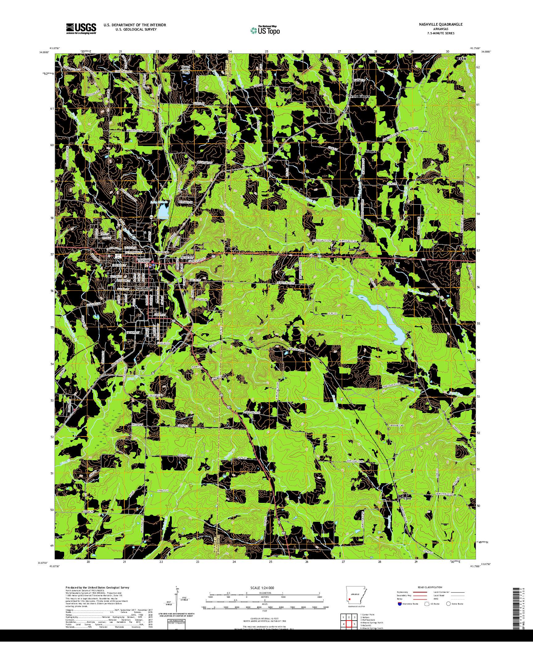 USGS US TOPO 7.5-MINUTE MAP FOR NASHVILLE, AR 2020
