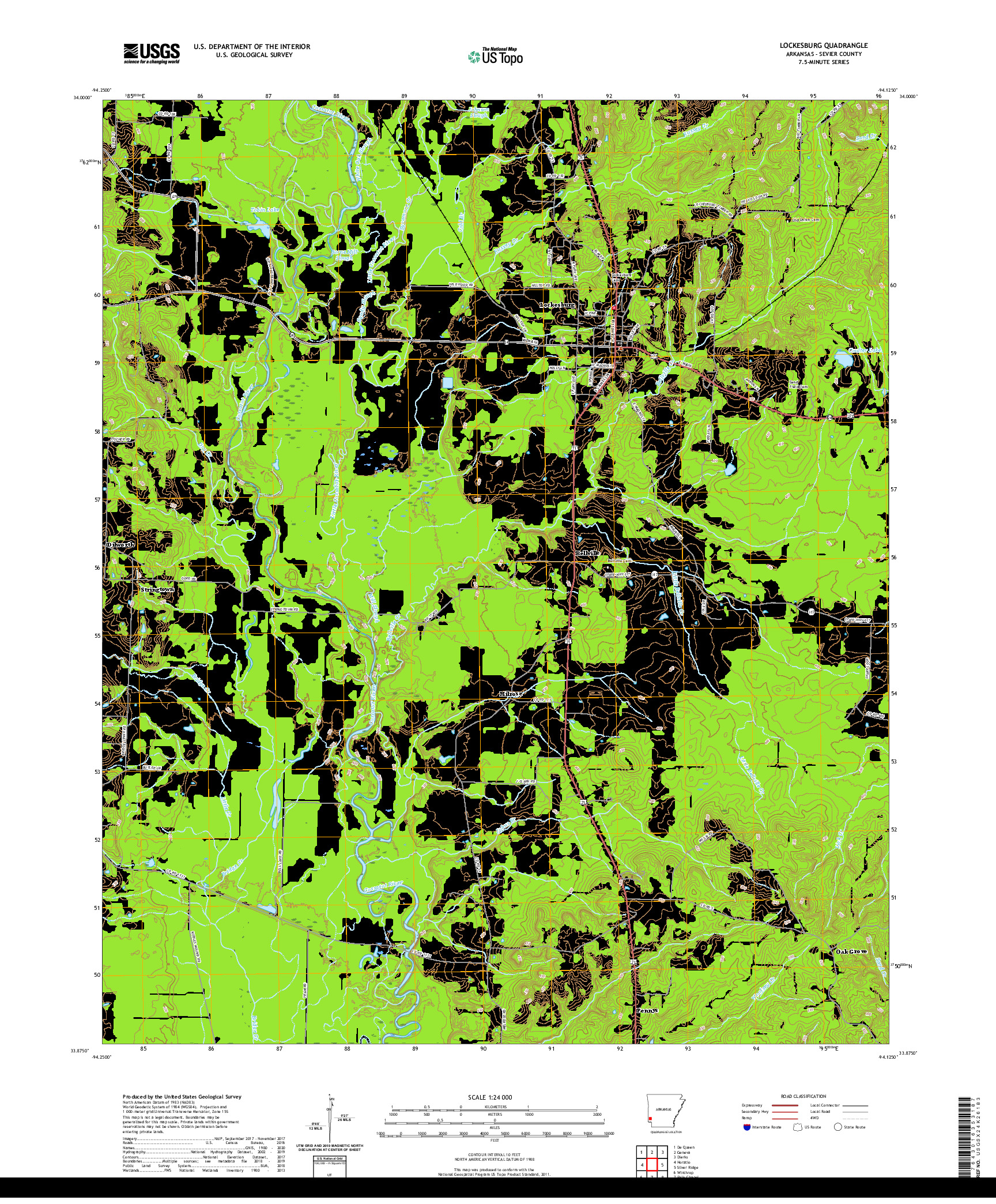 USGS US TOPO 7.5-MINUTE MAP FOR LOCKESBURG, AR 2020