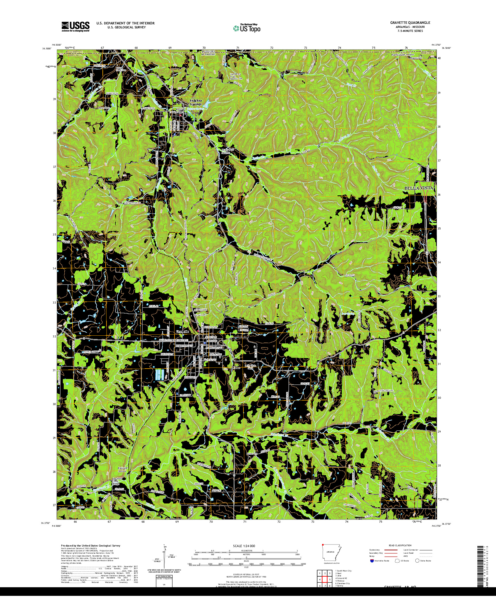 USGS US TOPO 7.5-MINUTE MAP FOR GRAVETTE, AR,MO 2020