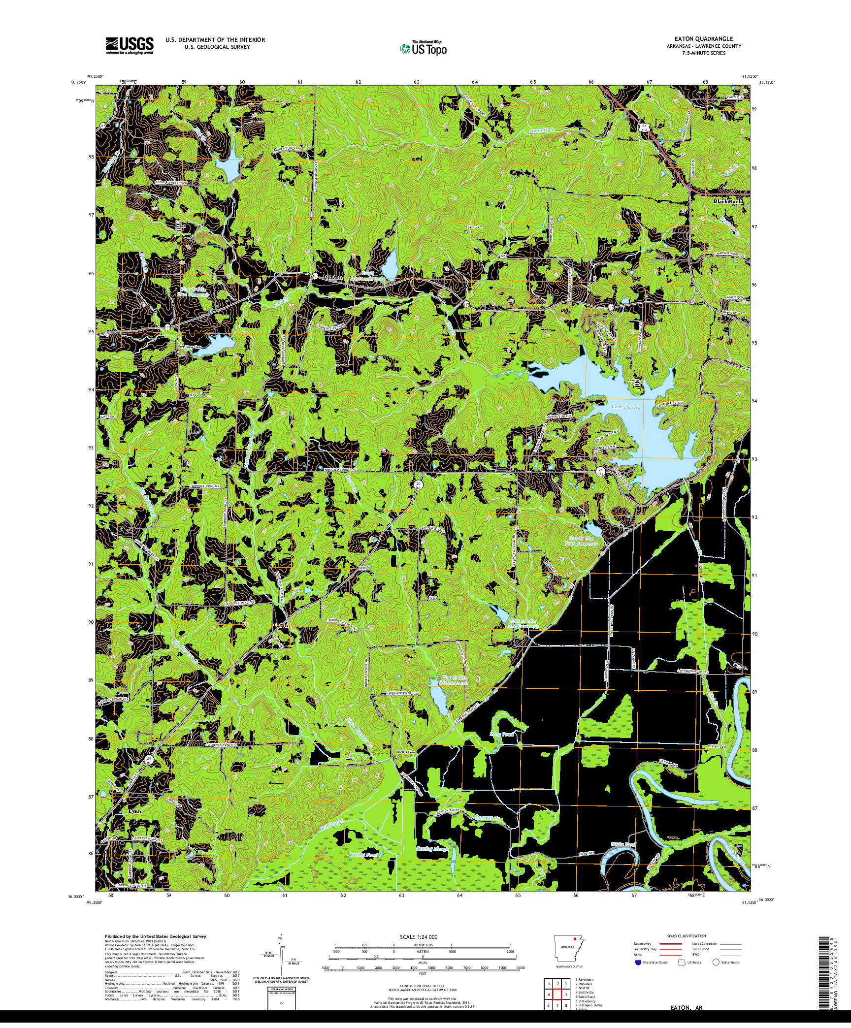 USGS US TOPO 7.5-MINUTE MAP FOR EATON, AR 2020