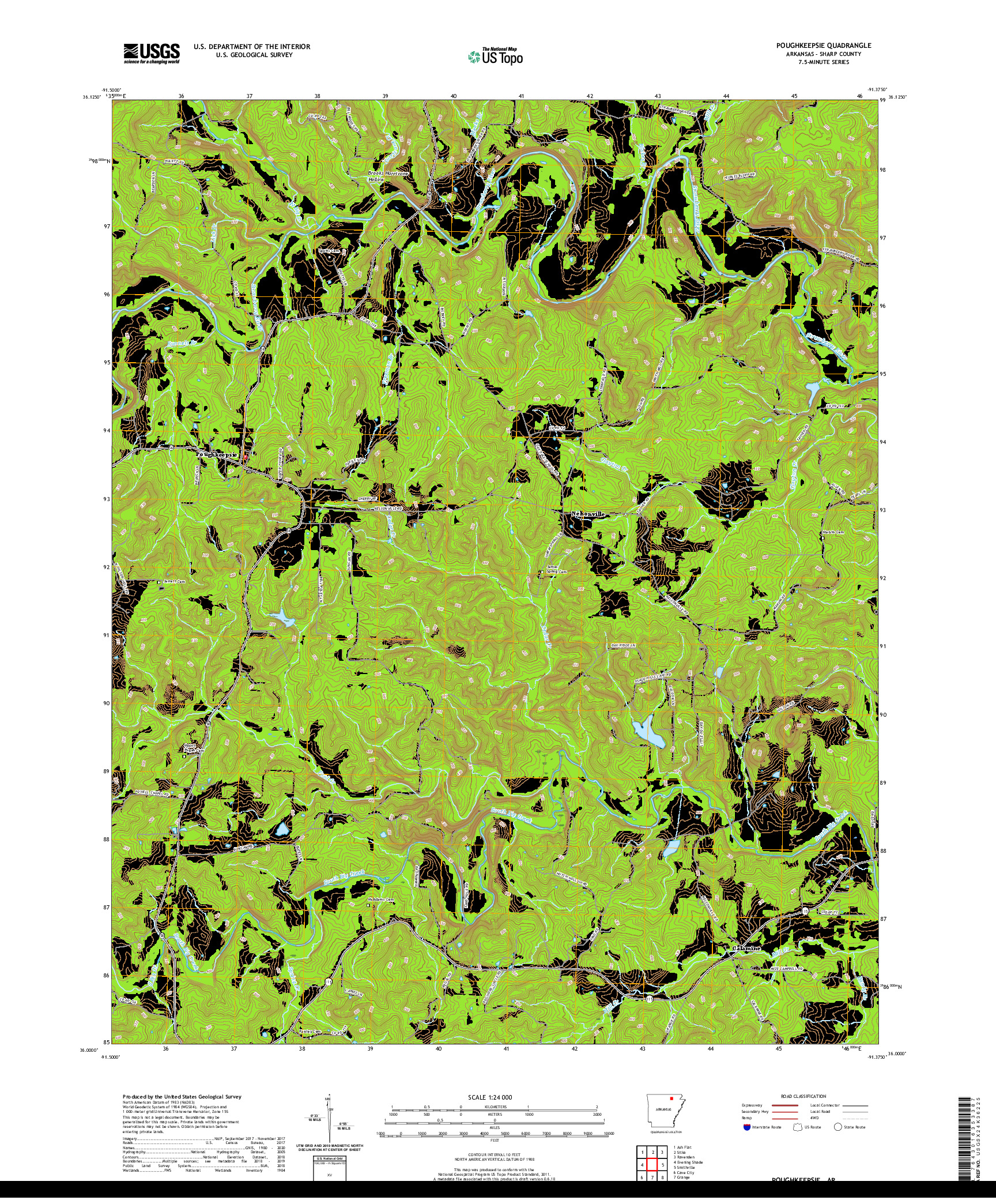 USGS US TOPO 7.5-MINUTE MAP FOR POUGHKEEPSIE, AR 2020