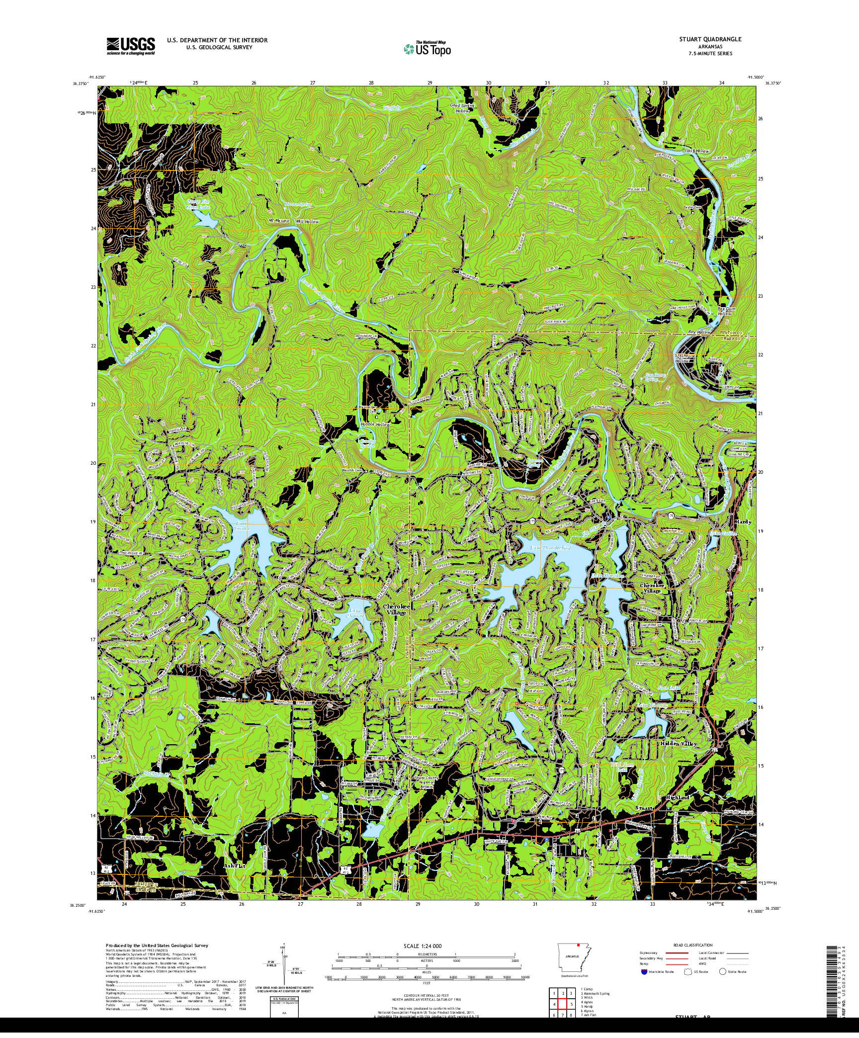 USGS US TOPO 7.5-MINUTE MAP FOR STUART, AR 2020