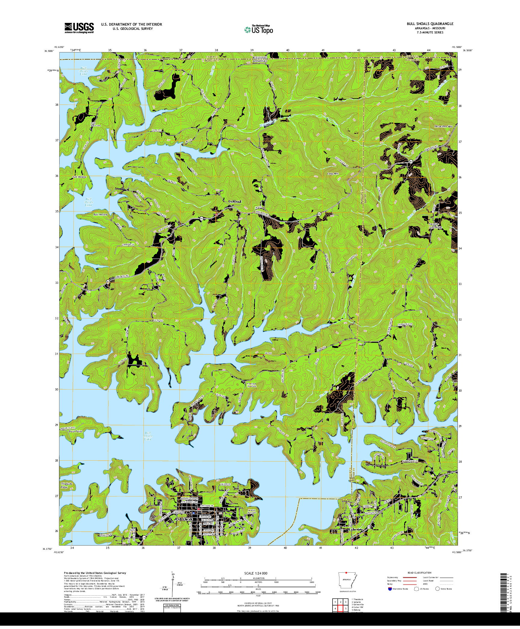 USGS US TOPO 7.5-MINUTE MAP FOR BULL SHOALS, AR,MO 2020