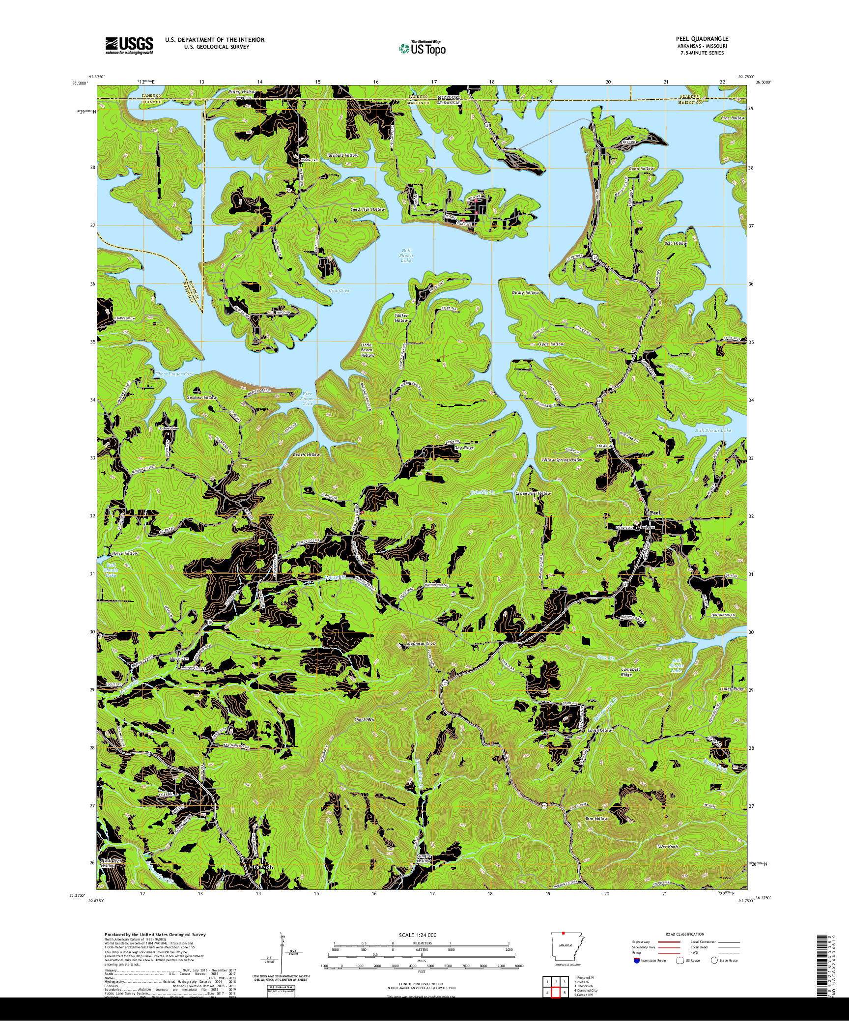 USGS US TOPO 7.5-MINUTE MAP FOR PEEL, AR,MO 2020