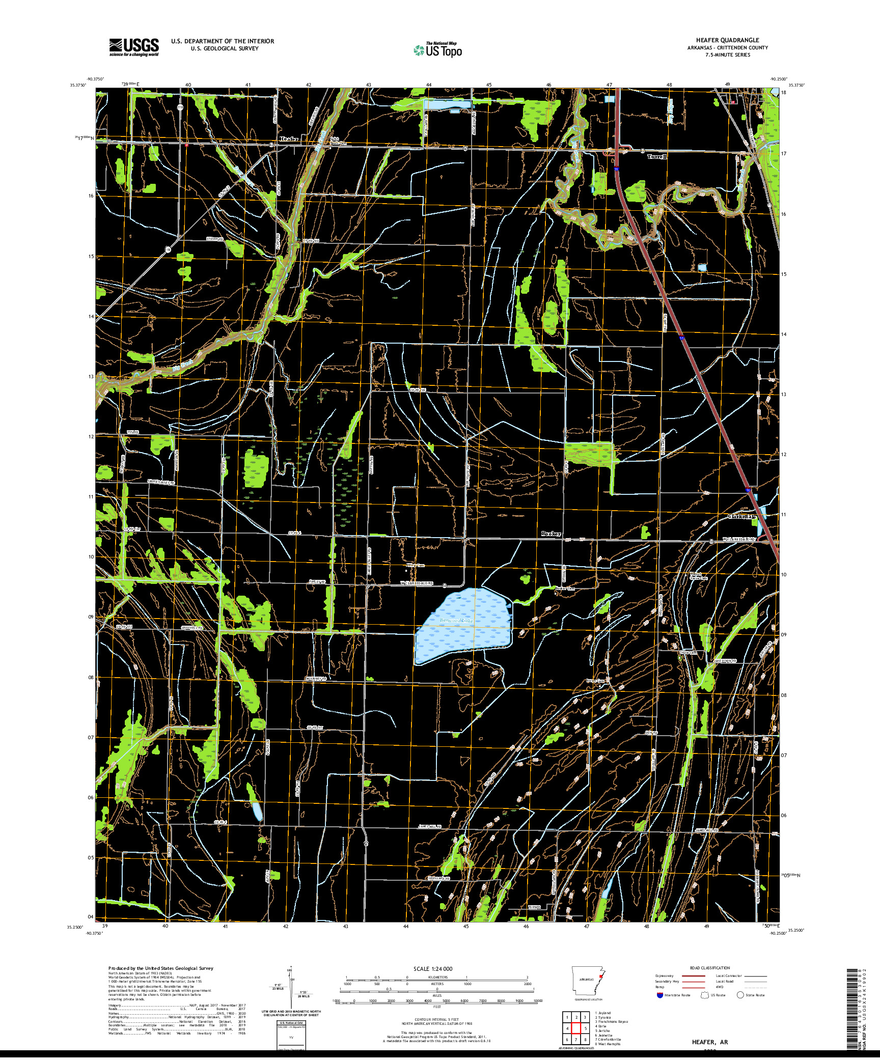 USGS US TOPO 7.5-MINUTE MAP FOR HEAFER, AR 2020