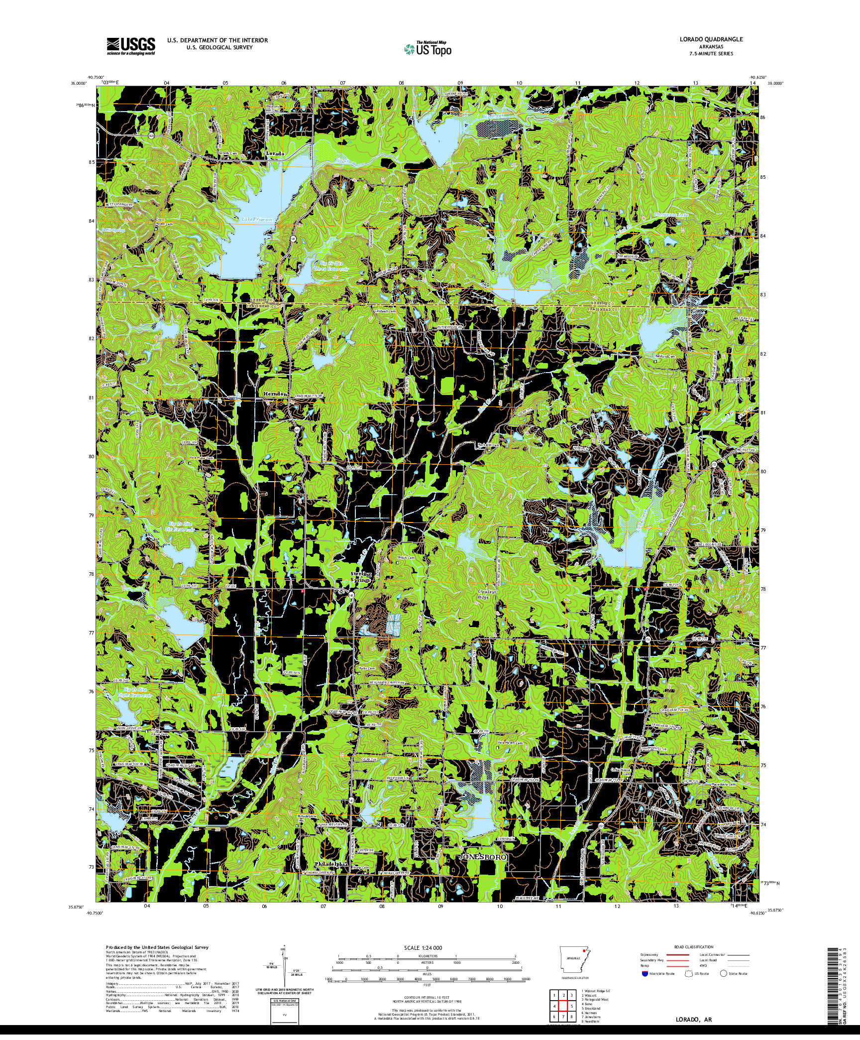 USGS US TOPO 7.5-MINUTE MAP FOR LORADO, AR 2020