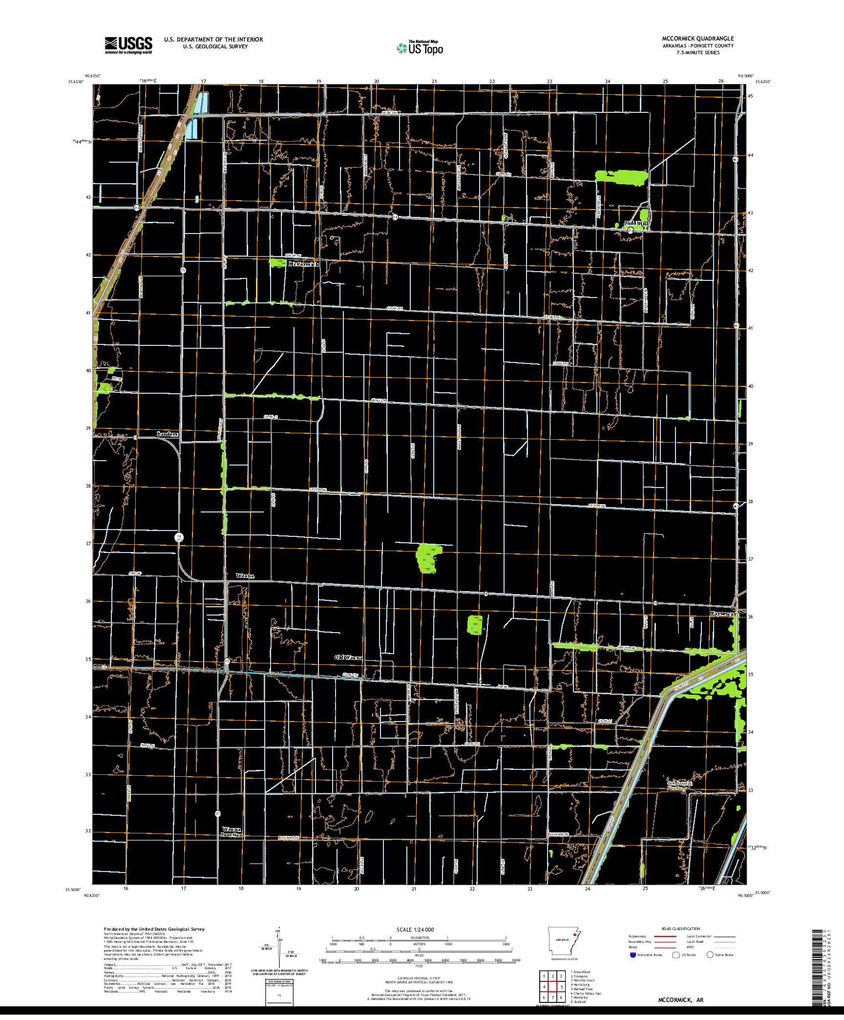 USGS US TOPO 7.5-MINUTE MAP FOR MCCORMICK, AR 2020