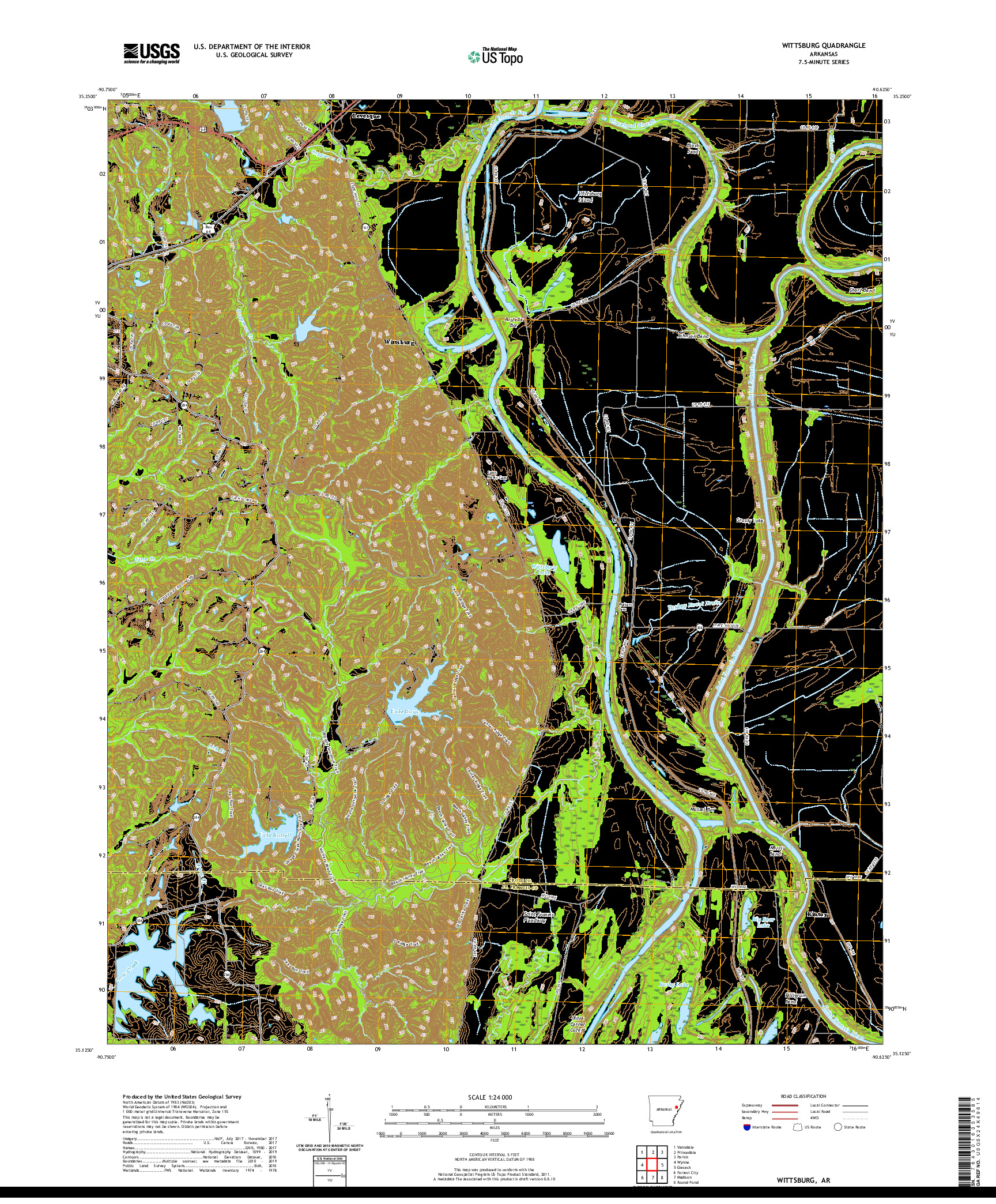 USGS US TOPO 7.5-MINUTE MAP FOR WITTSBURG, AR 2020