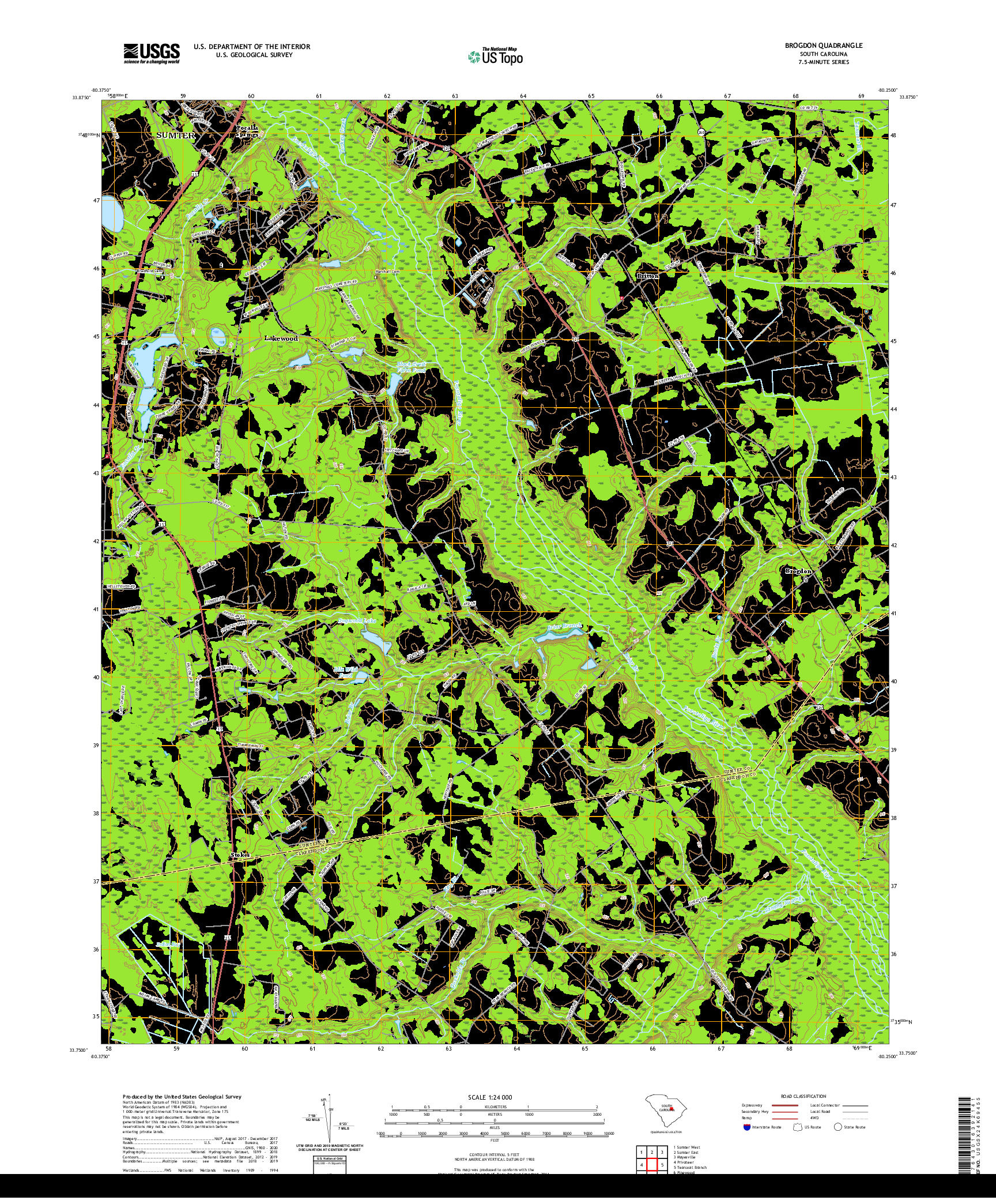 USGS US TOPO 7.5-MINUTE MAP FOR BROGDON, SC 2020