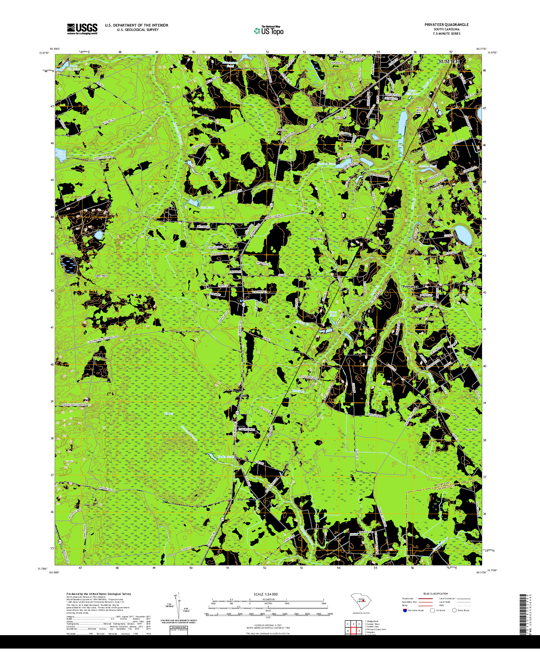 USGS US TOPO 7.5-MINUTE MAP FOR PRIVATEER, SC 2020