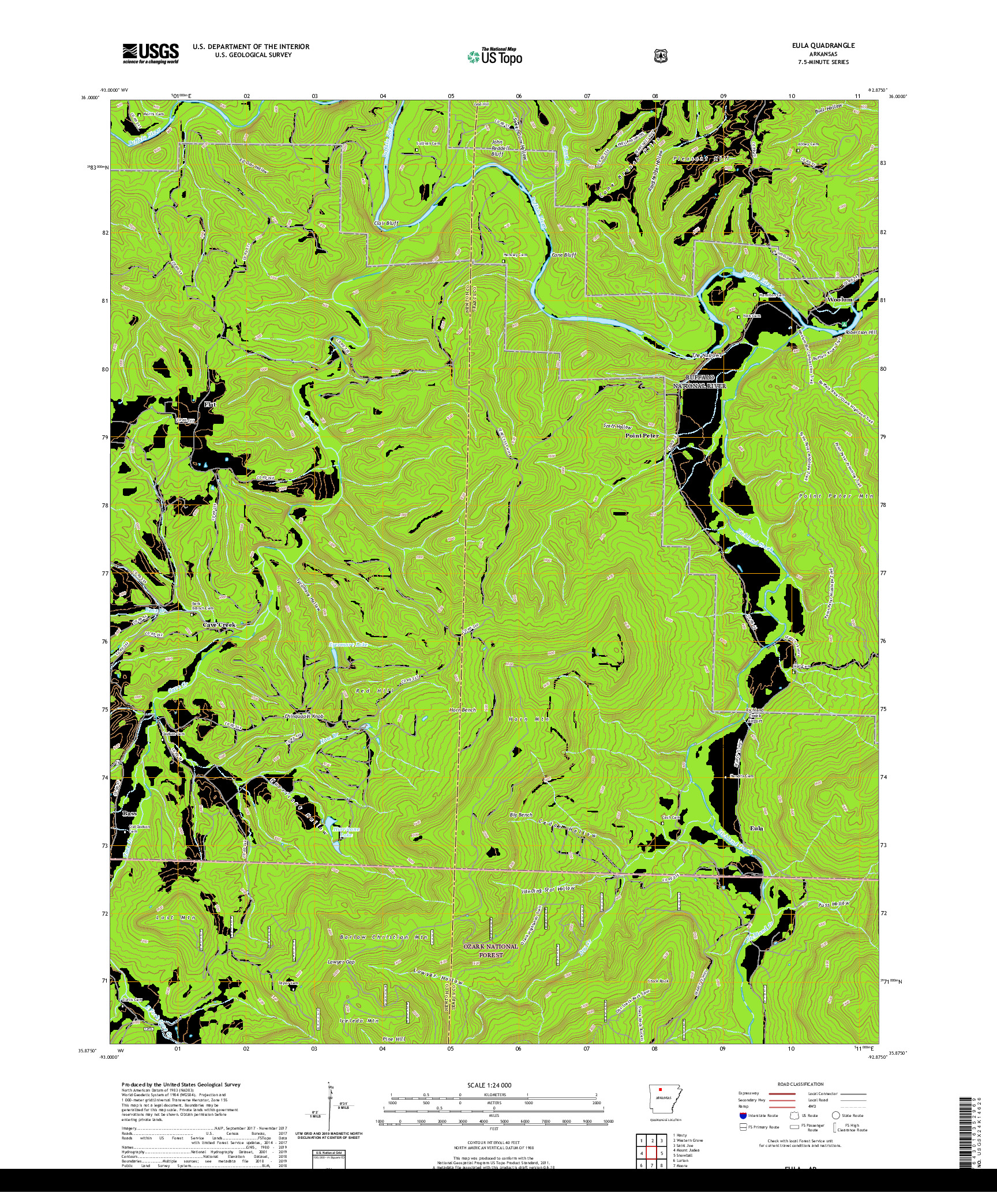 USGS US TOPO 7.5-MINUTE MAP FOR EULA, AR 2020