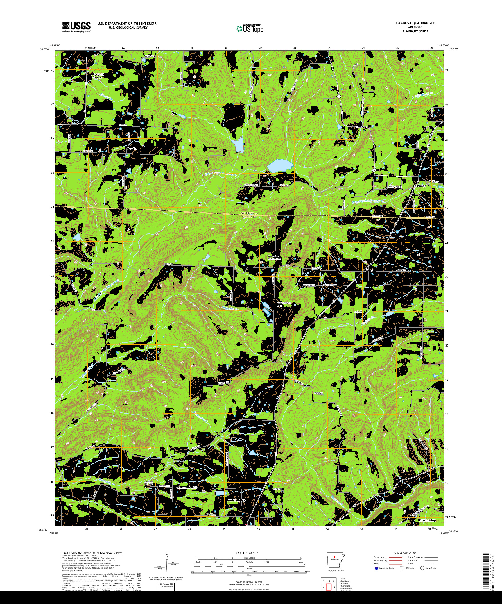 USGS US TOPO 7.5-MINUTE MAP FOR FORMOSA, AR 2020