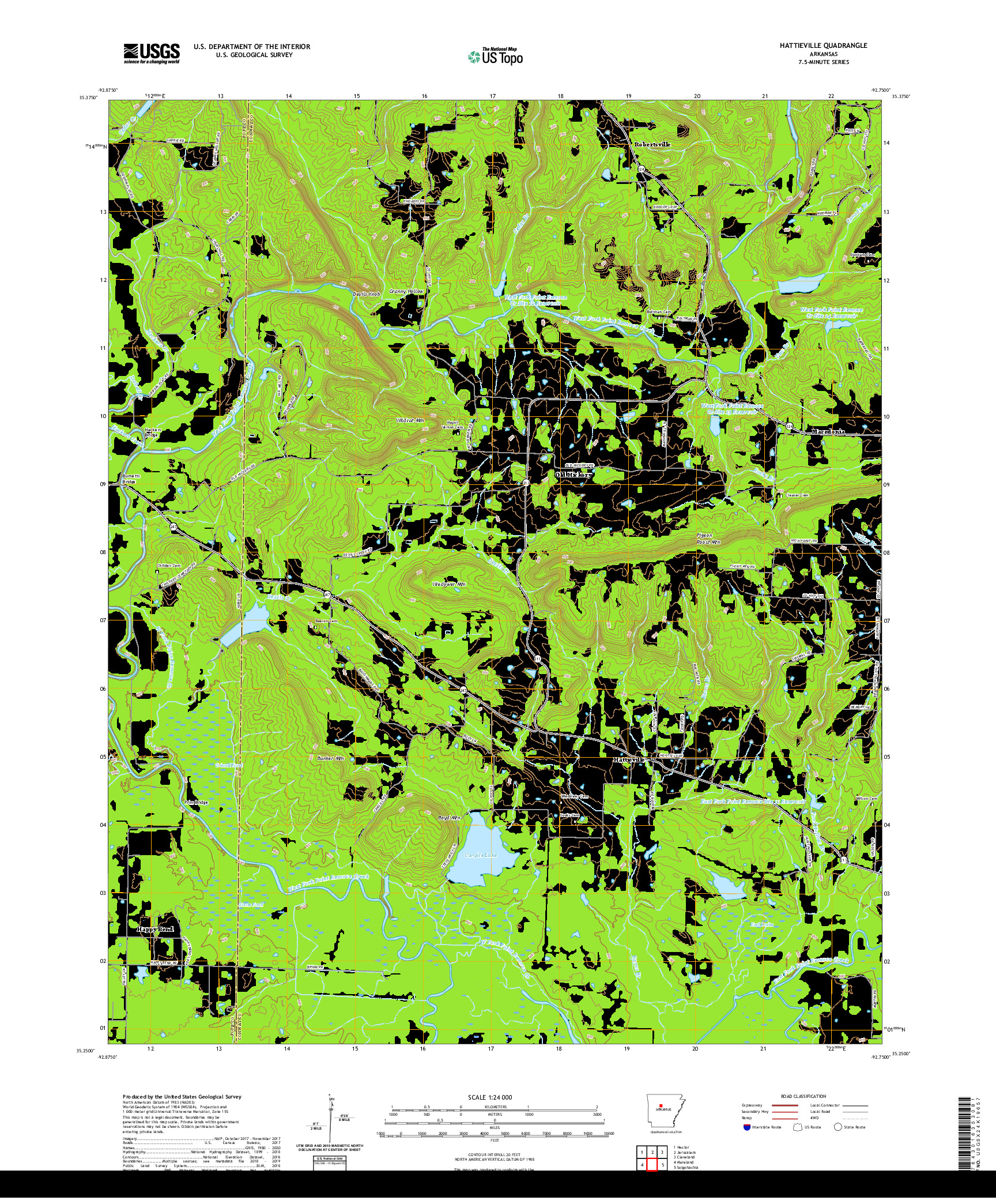 USGS US TOPO 7.5-MINUTE MAP FOR HATTIEVILLE, AR 2020