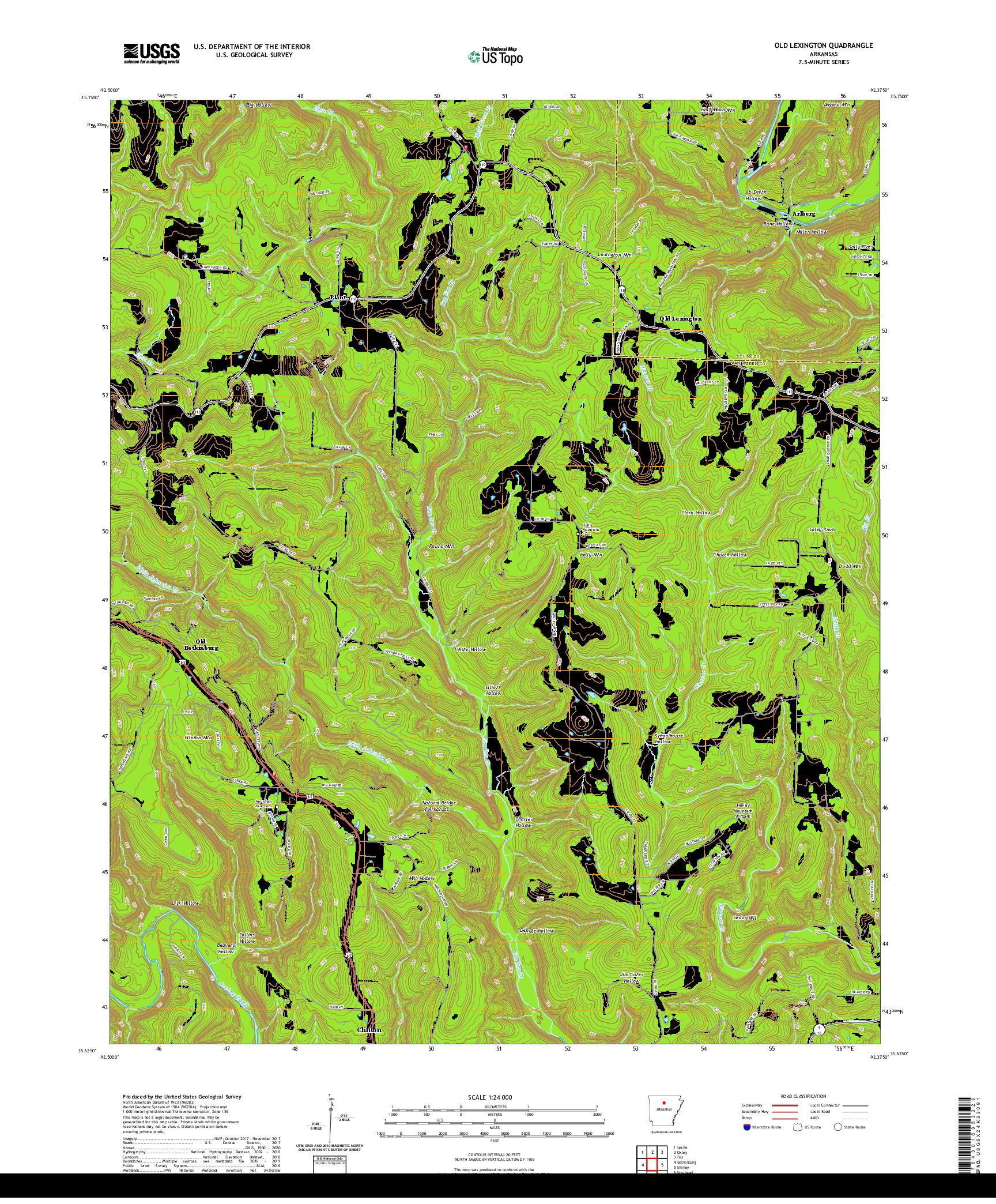 USGS US TOPO 7.5-MINUTE MAP FOR OLD LEXINGTON, AR 2020