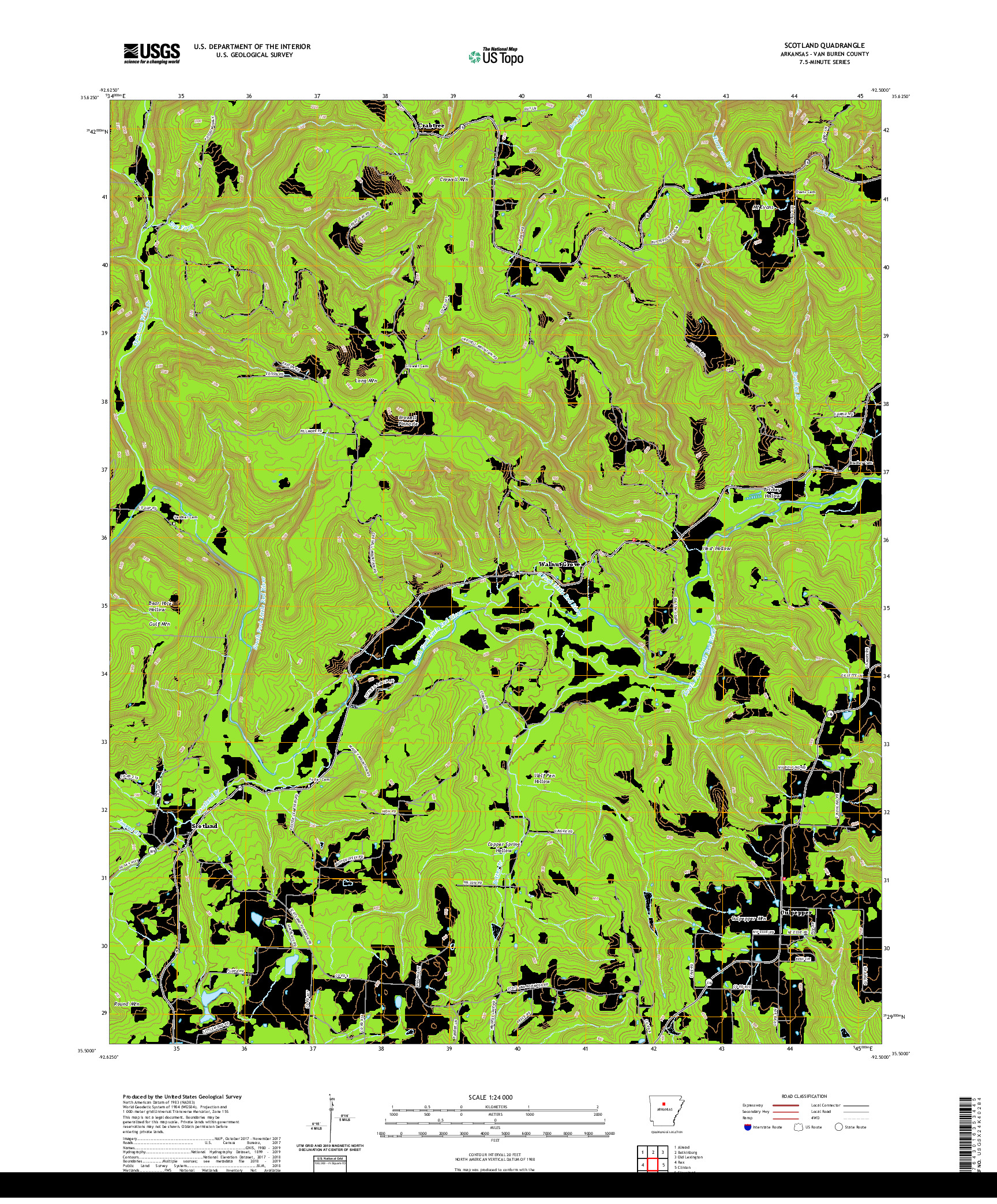 USGS US TOPO 7.5-MINUTE MAP FOR SCOTLAND, AR 2020