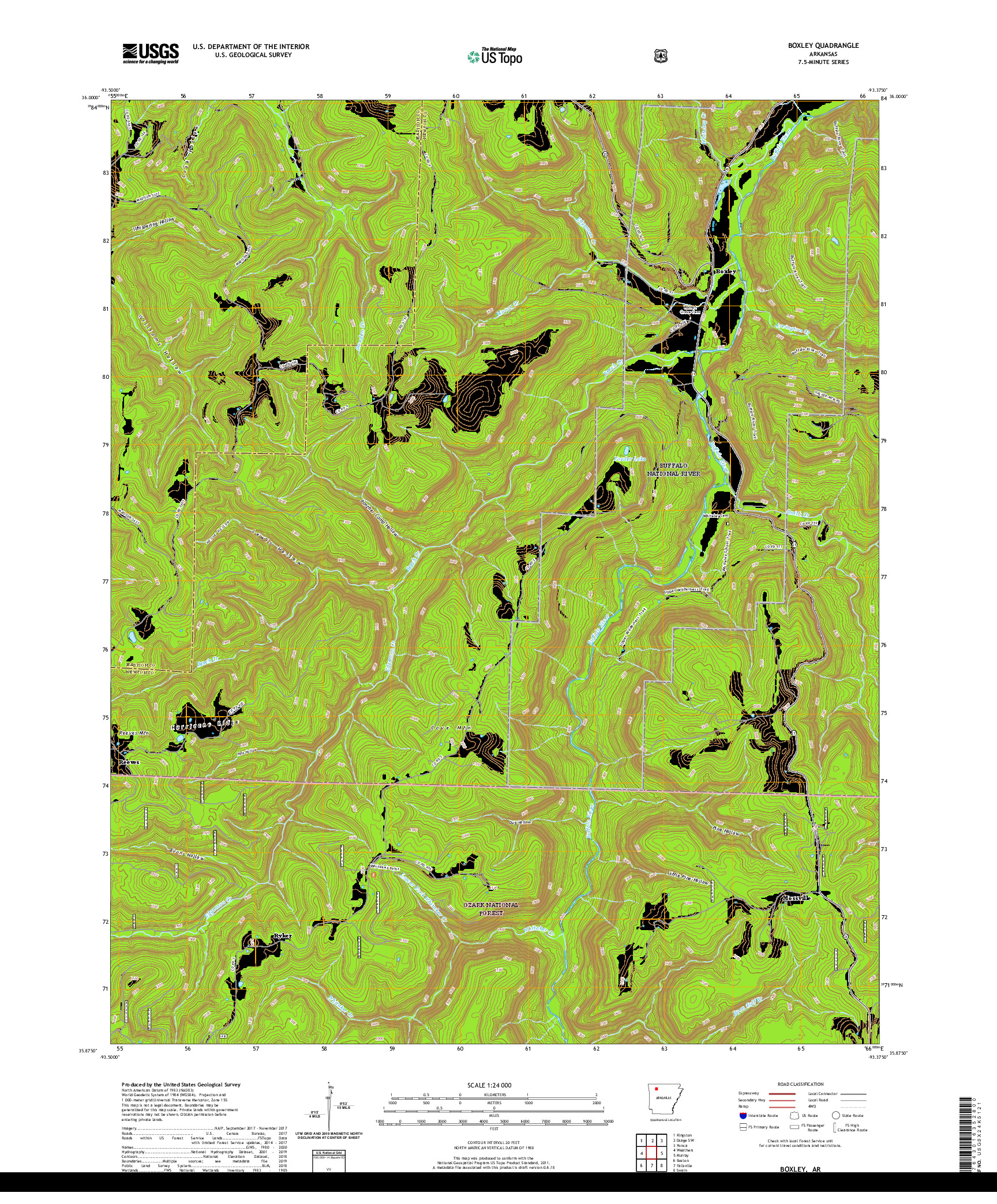 USGS US TOPO 7.5-MINUTE MAP FOR BOXLEY, AR 2020