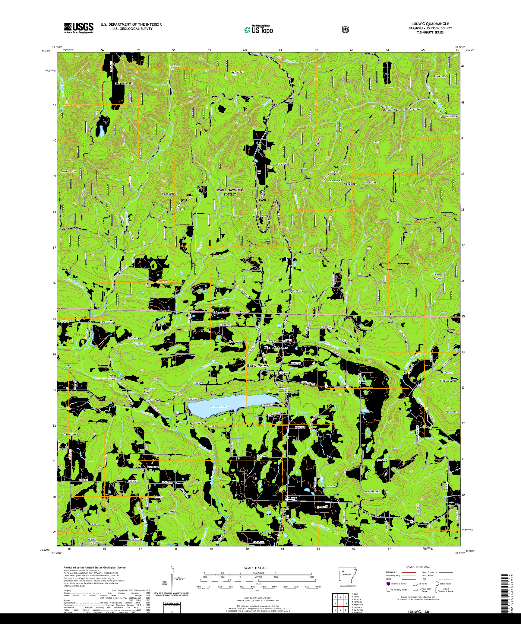 USGS US TOPO 7.5-MINUTE MAP FOR LUDWIG, AR 2020