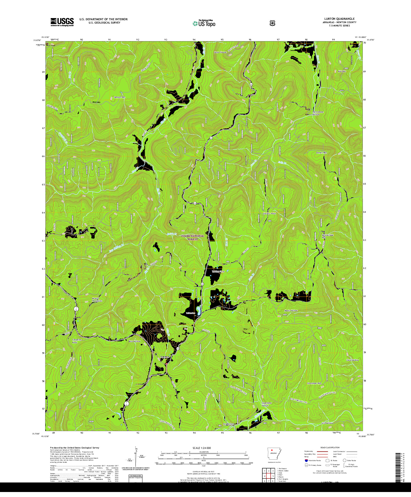 USGS US TOPO 7.5-MINUTE MAP FOR LURTON, AR 2020