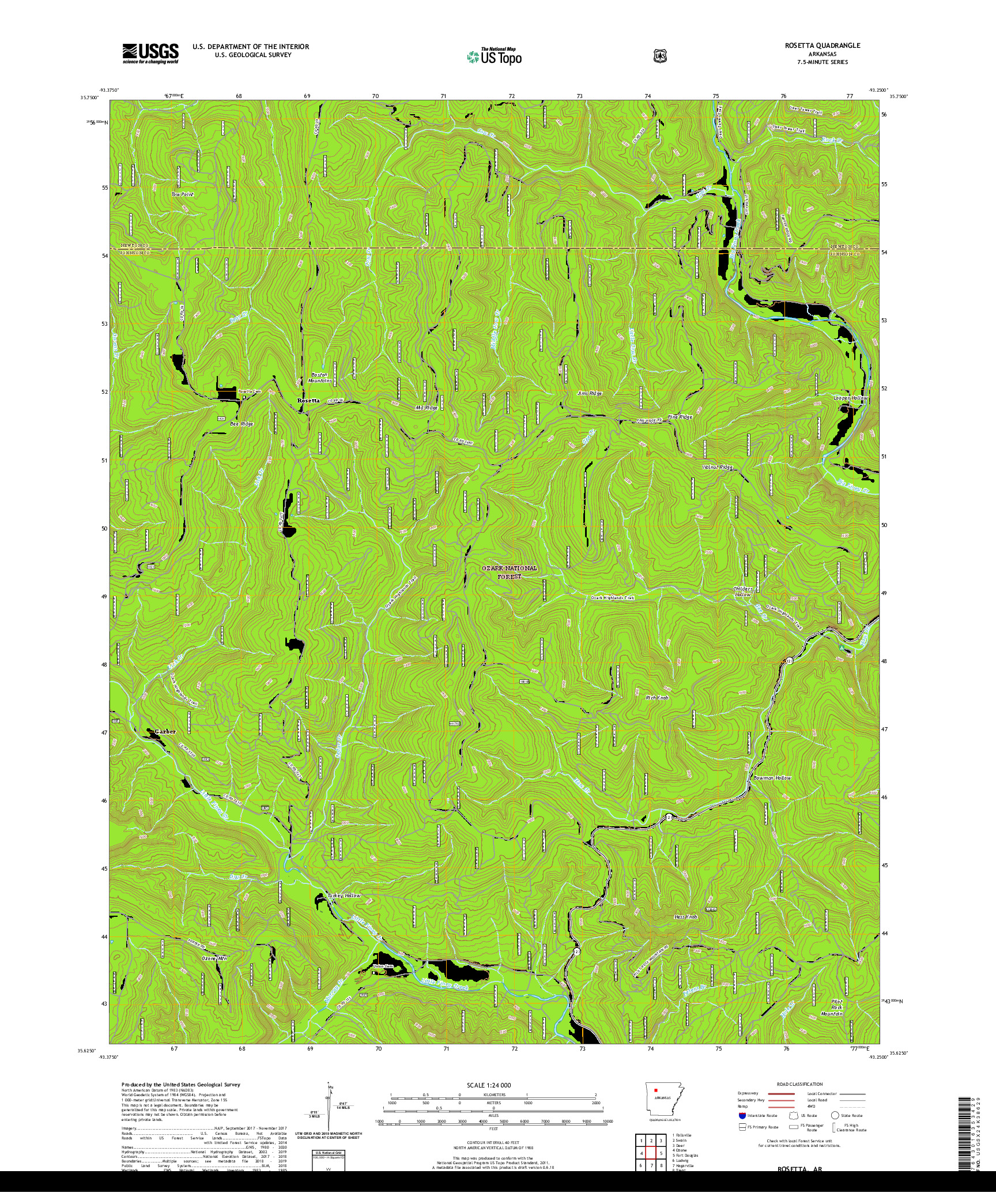USGS US TOPO 7.5-MINUTE MAP FOR ROSETTA, AR 2020