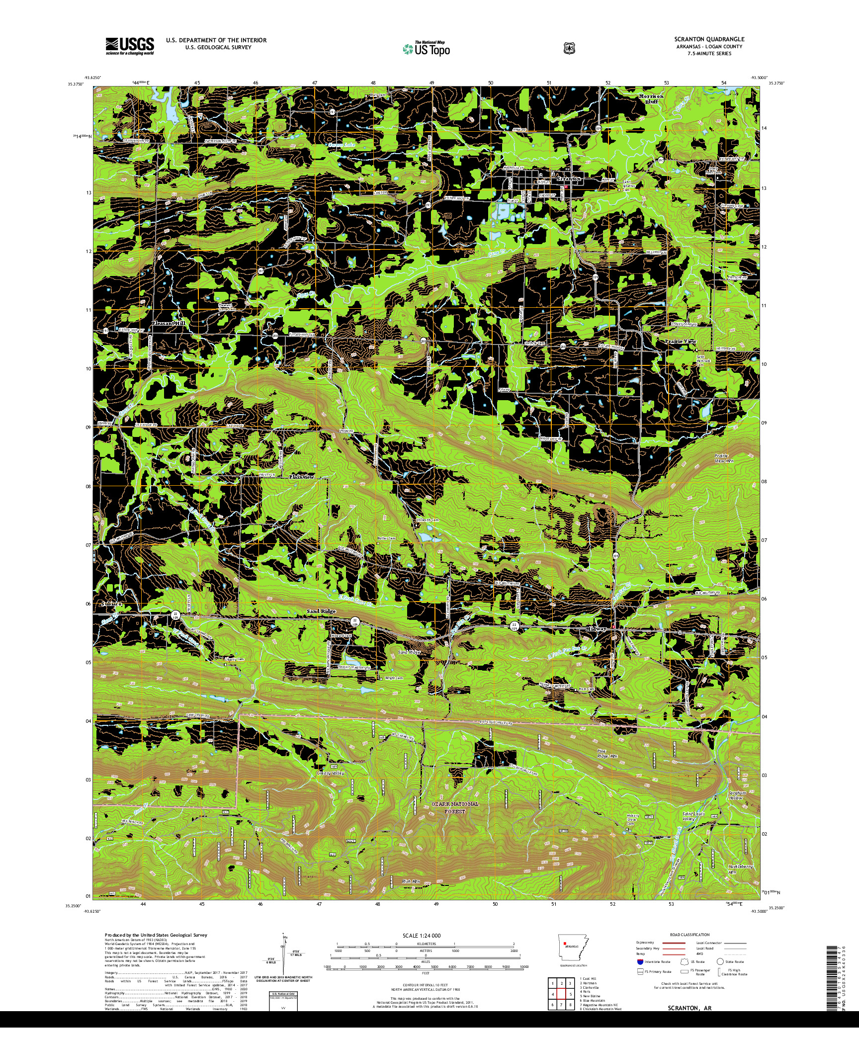USGS US TOPO 7.5-MINUTE MAP FOR SCRANTON, AR 2020