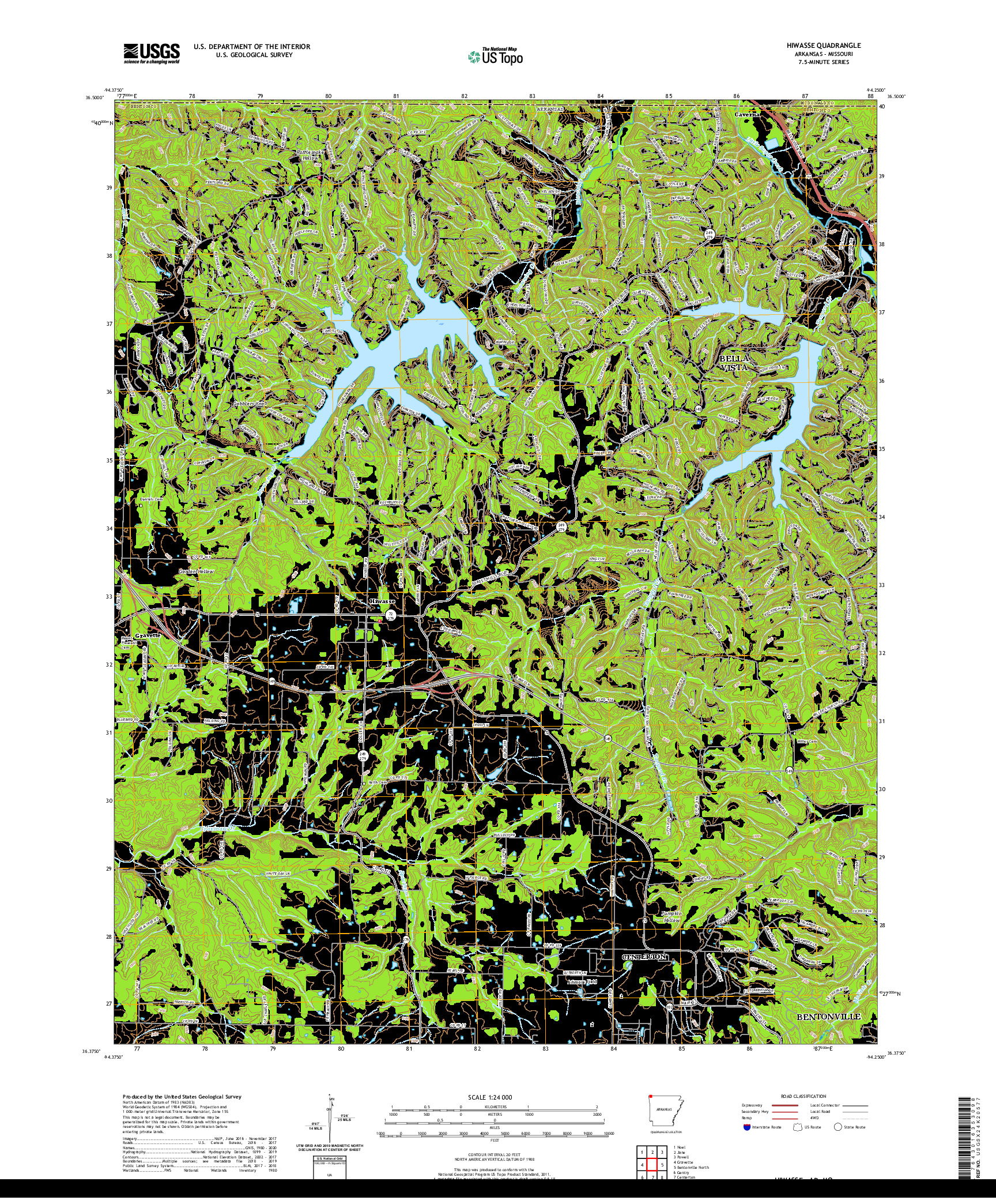 USGS US TOPO 7.5-MINUTE MAP FOR HIWASSE, AR,MO 2020