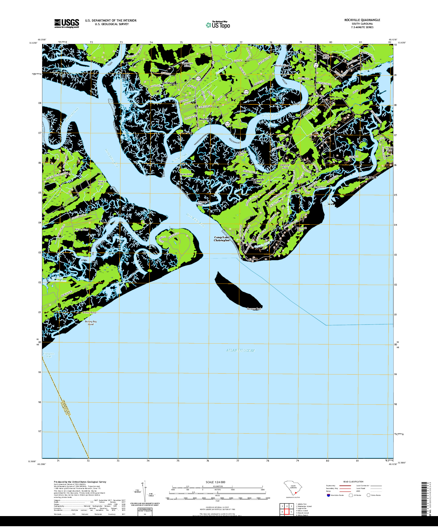 USGS US TOPO 7.5-MINUTE MAP FOR ROCKVILLE, SC 2020
