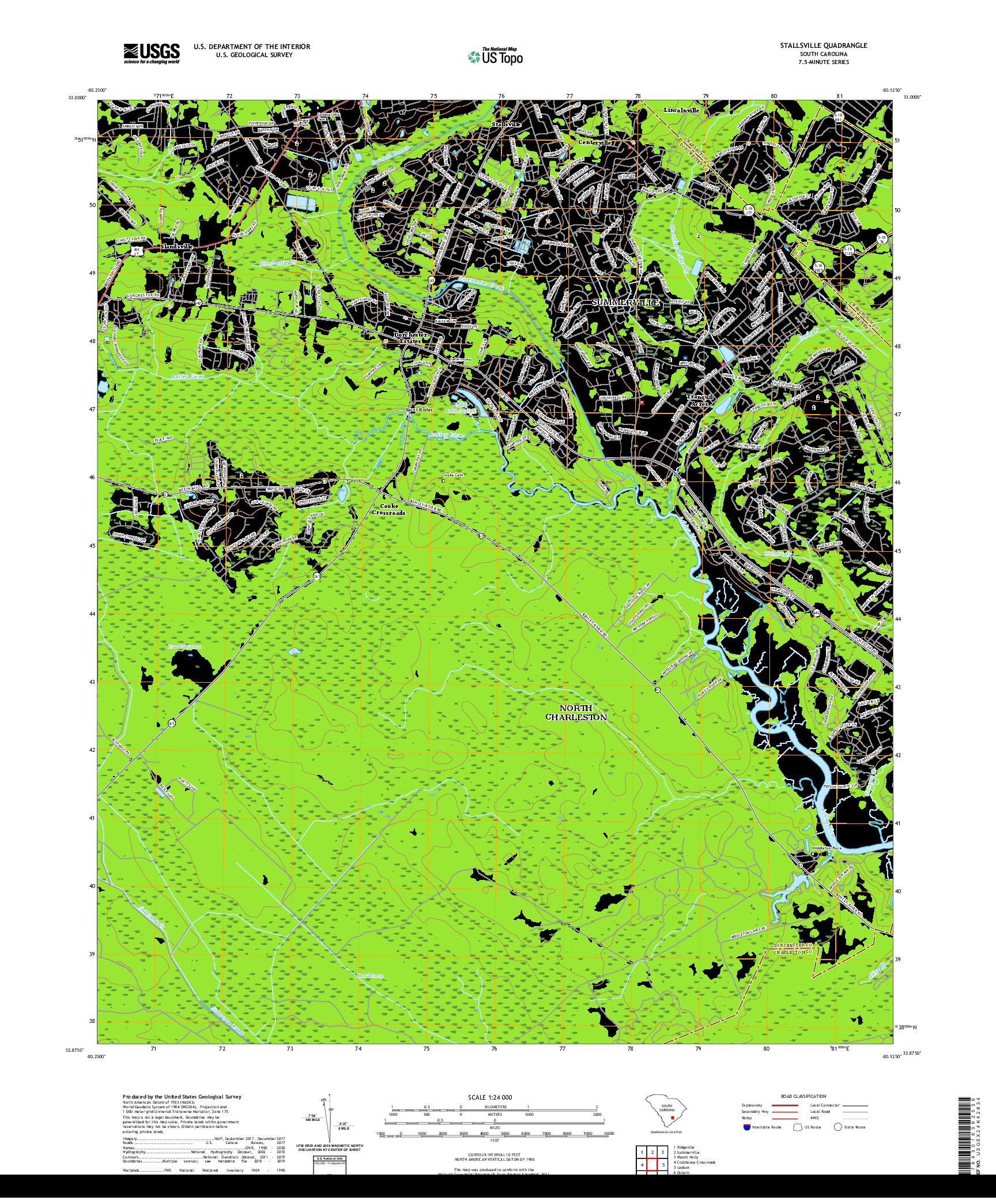 USGS US TOPO 7.5-MINUTE MAP FOR STALLSVILLE, SC 2020