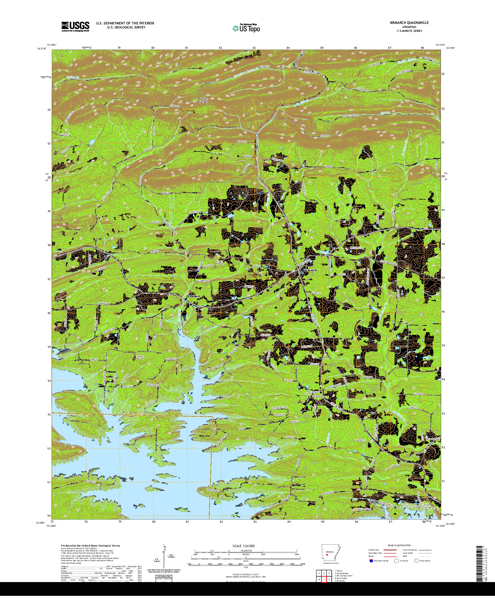 USGS US TOPO 7.5-MINUTE MAP FOR BISMARCK, AR 2020