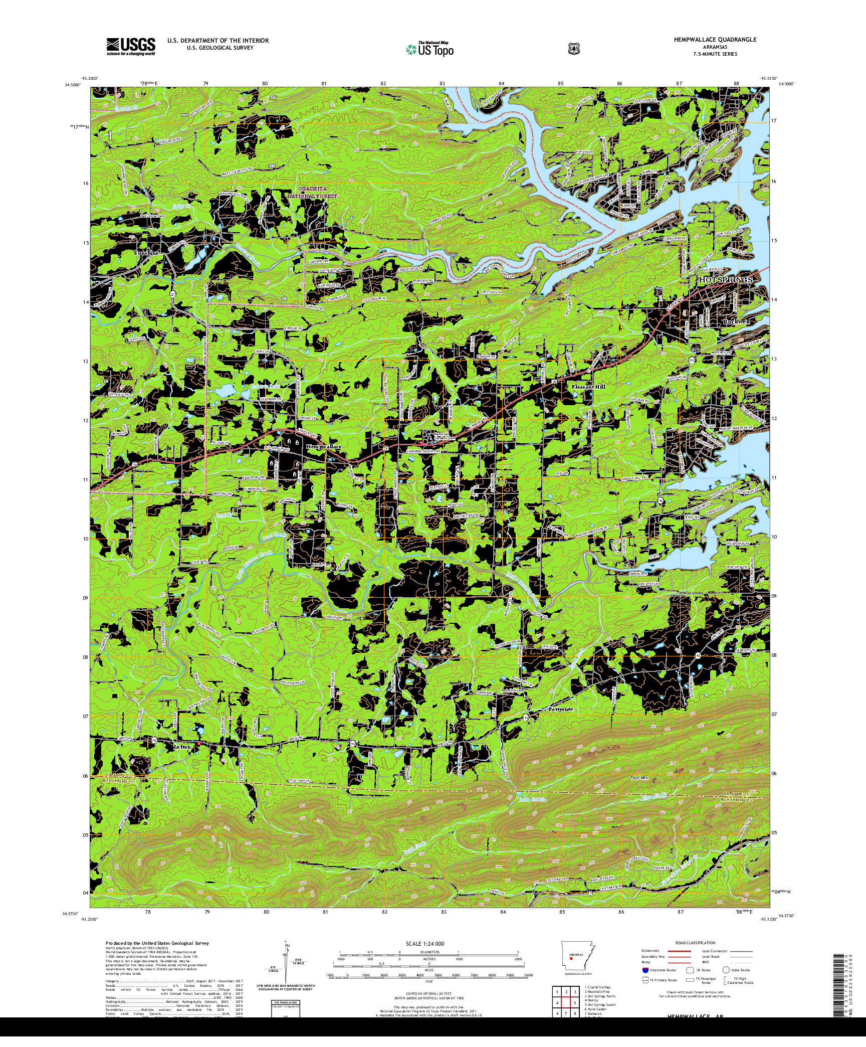 USGS US TOPO 7.5-MINUTE MAP FOR HEMPWALLACE, AR 2020